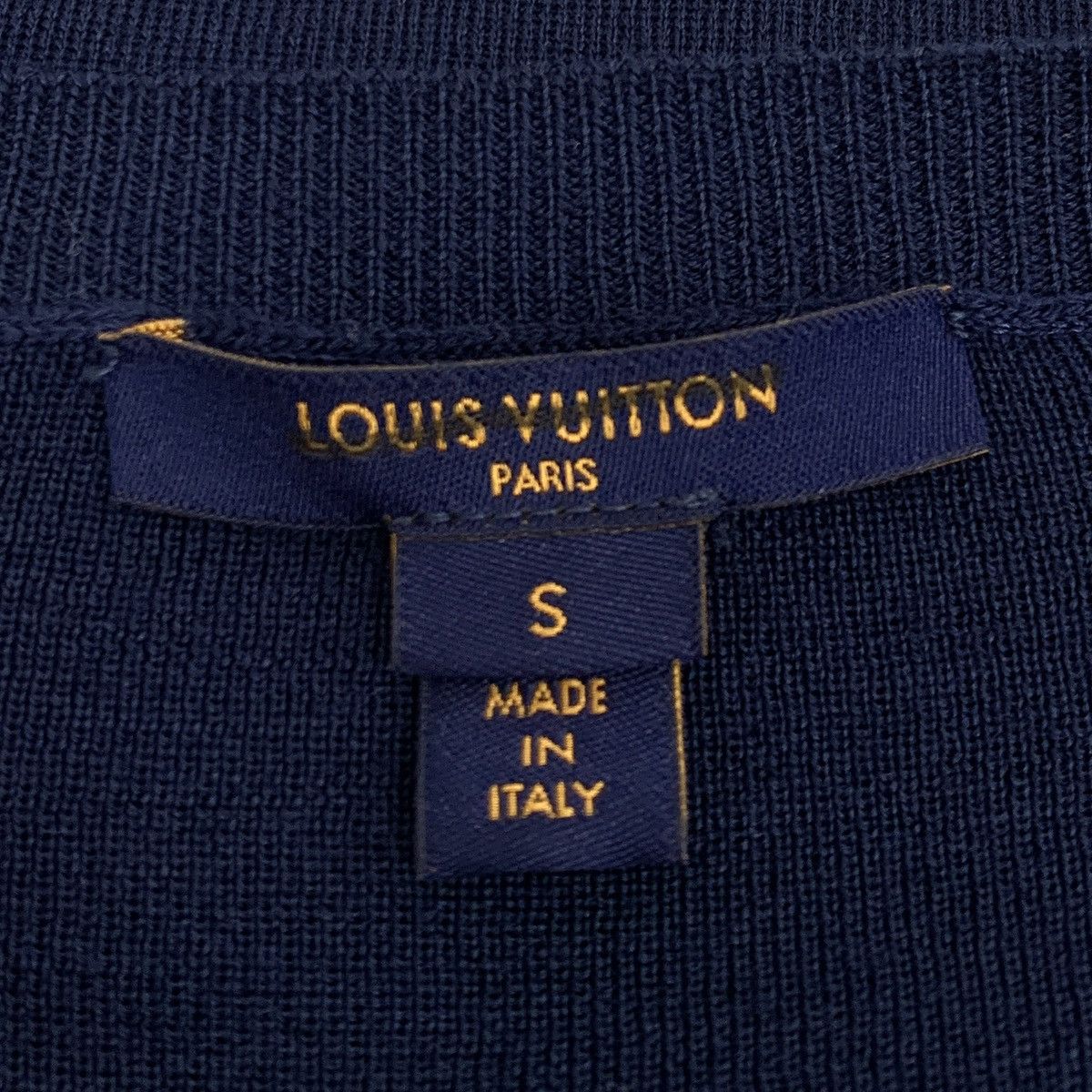 Louis Vuitton Louis Vuitton Blue Logo Wool V-neck Long Sleeve Dress K26WX Size S / US 4 / IT 40 - 6 Thumbnail