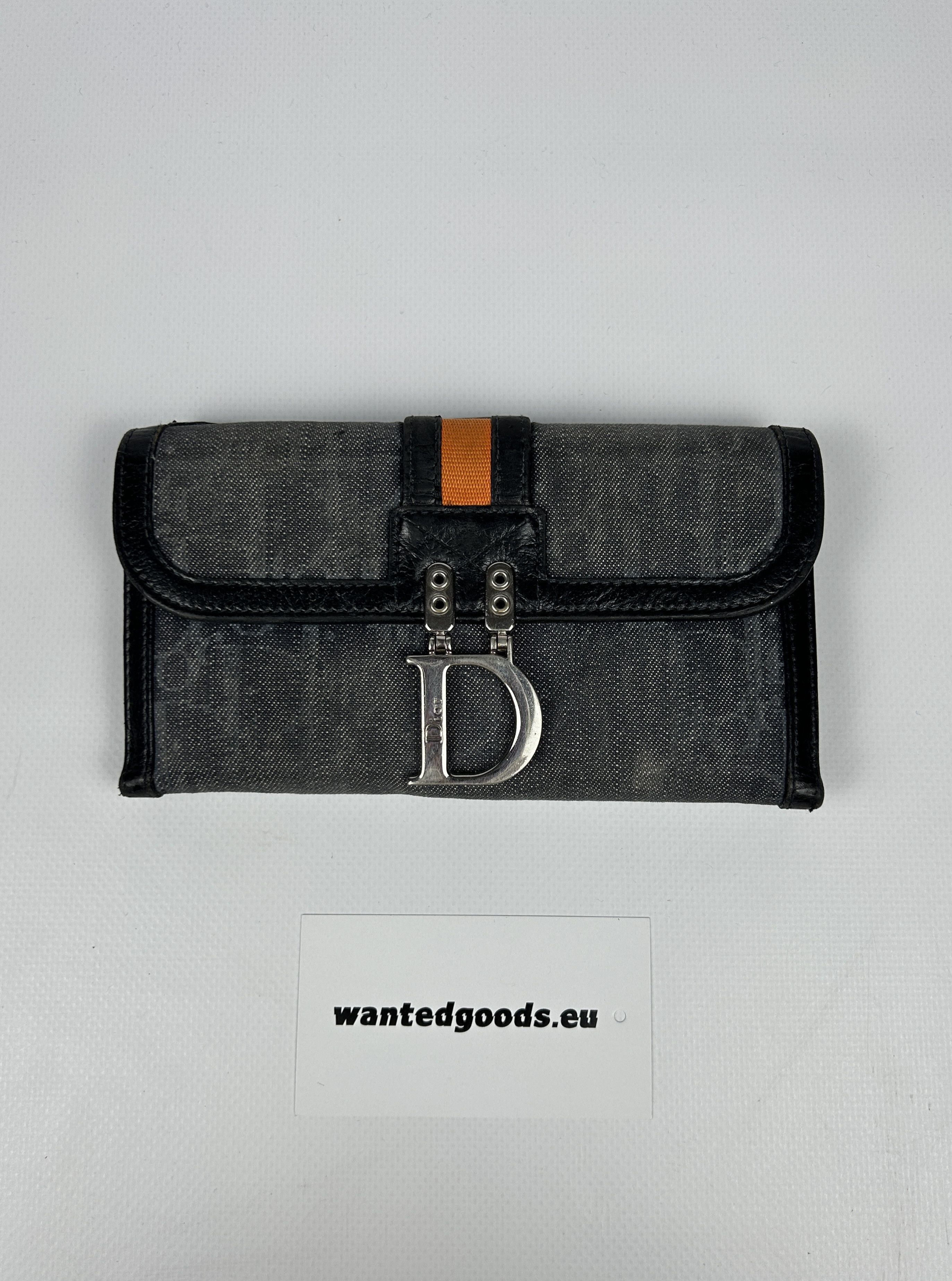 DIOR MEN 2020 Shawn Stussy Logo Trifold Compact Wallet w