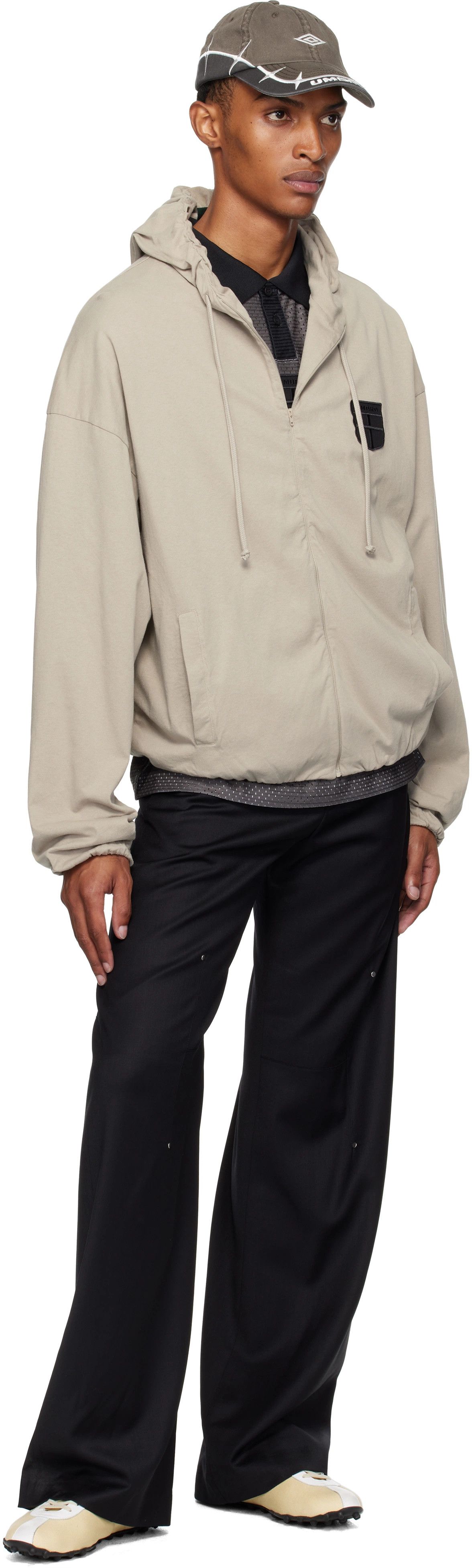 Slam Jam × Umbro Beige Crest Logo Oversized Zip Hoodie Size US XL / EU 56 / 4 - 3 Thumbnail