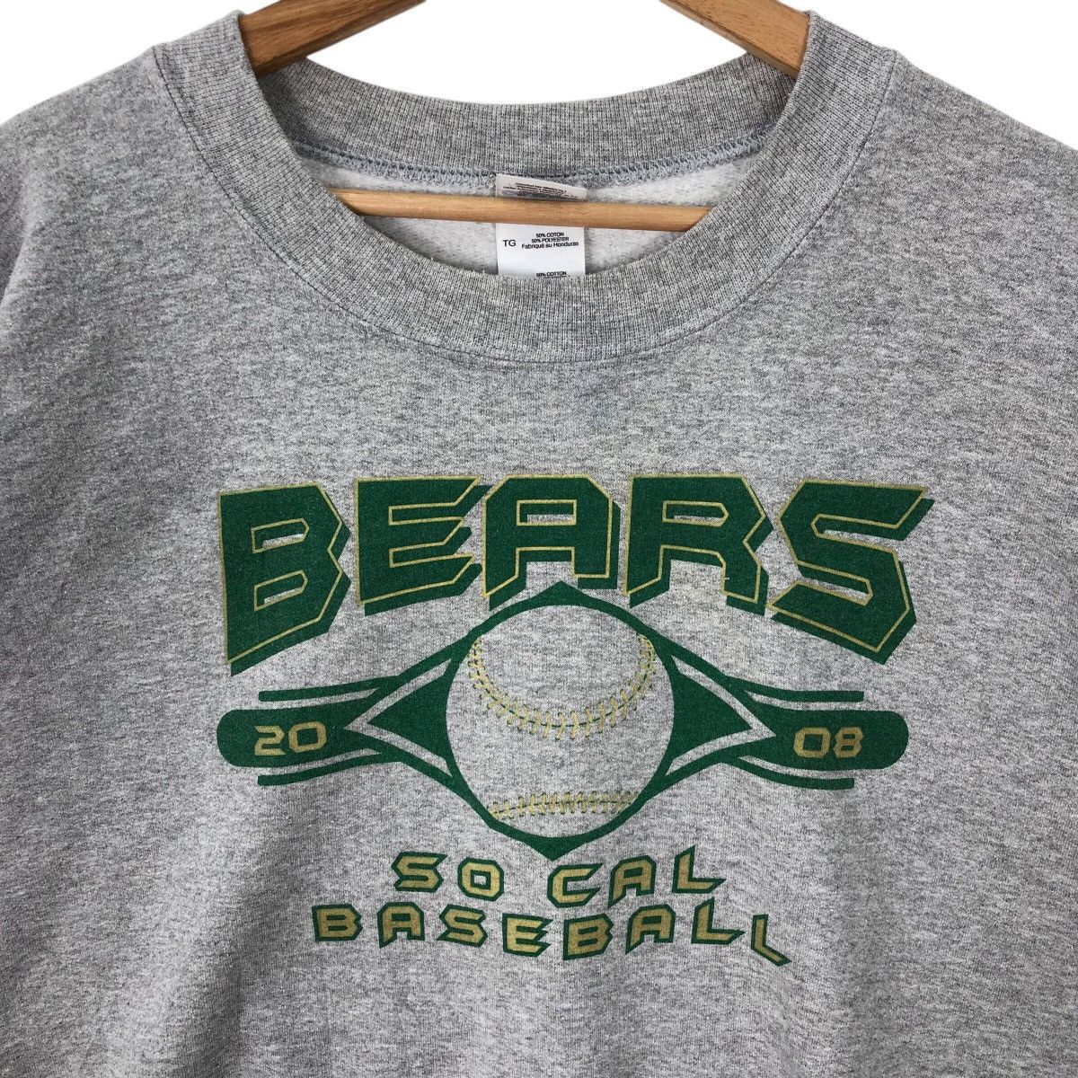 Gildan Vintage BEARS Baseball Team Sweatshirt Size US XL / EU 56 / 4 - 2 Thumbnail