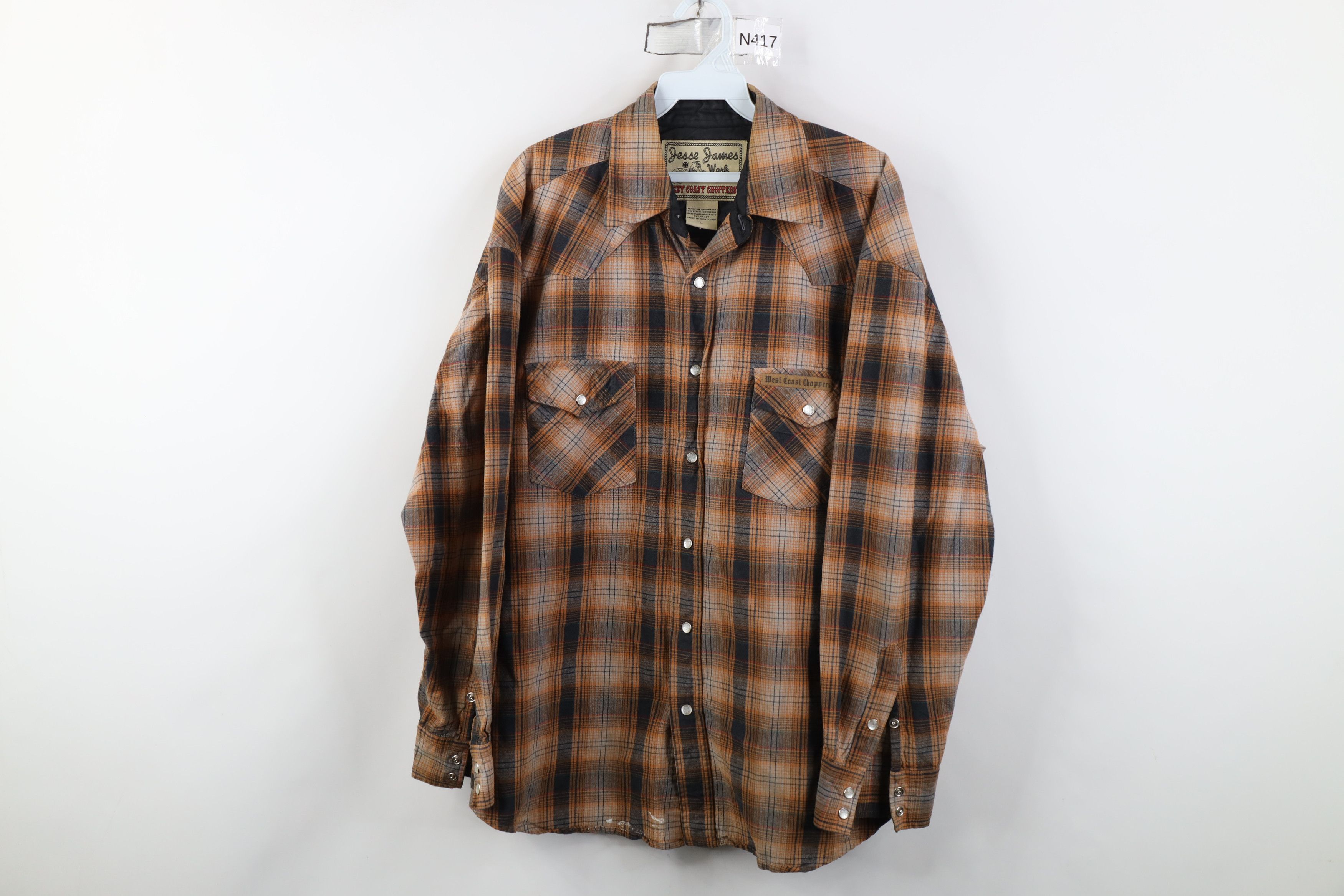 West Coast Choppers Vintage Jesse James West Coast Choppers Snap Button Shirt Size US L / EU 52-54 / 3 - 1 Thumbnail