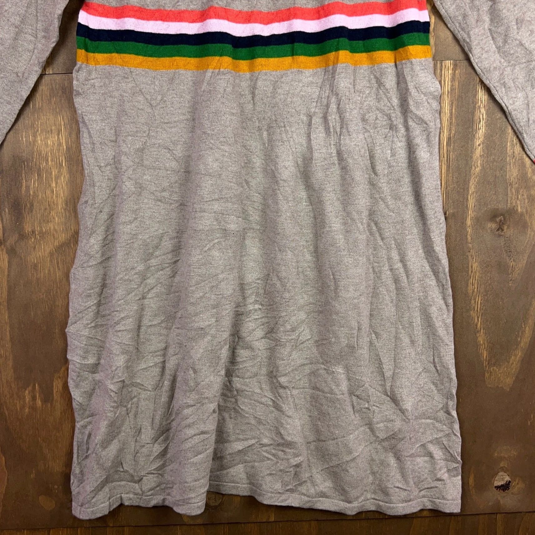 Boden VINTAGE Boden Womens Dress Brown Rainbow Stripe Tall Long Sleeve Crew Neck 14L Dress Womens Tall 14 Brown Rainbow Stripe Size XL / US 12-14 / IT 48-50 - 3 Thumbnail