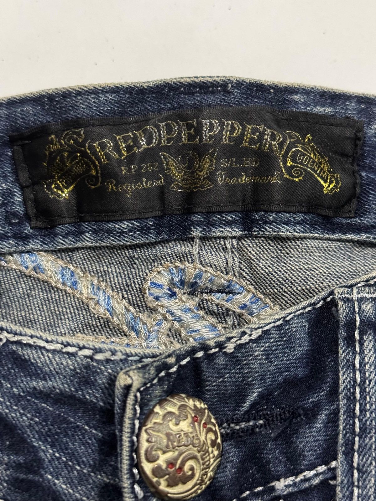 Hysteric Glamour Y2k Red Peppers skull studded ifsixwasnine bootcut jeans Size US 29 - 10 Thumbnail