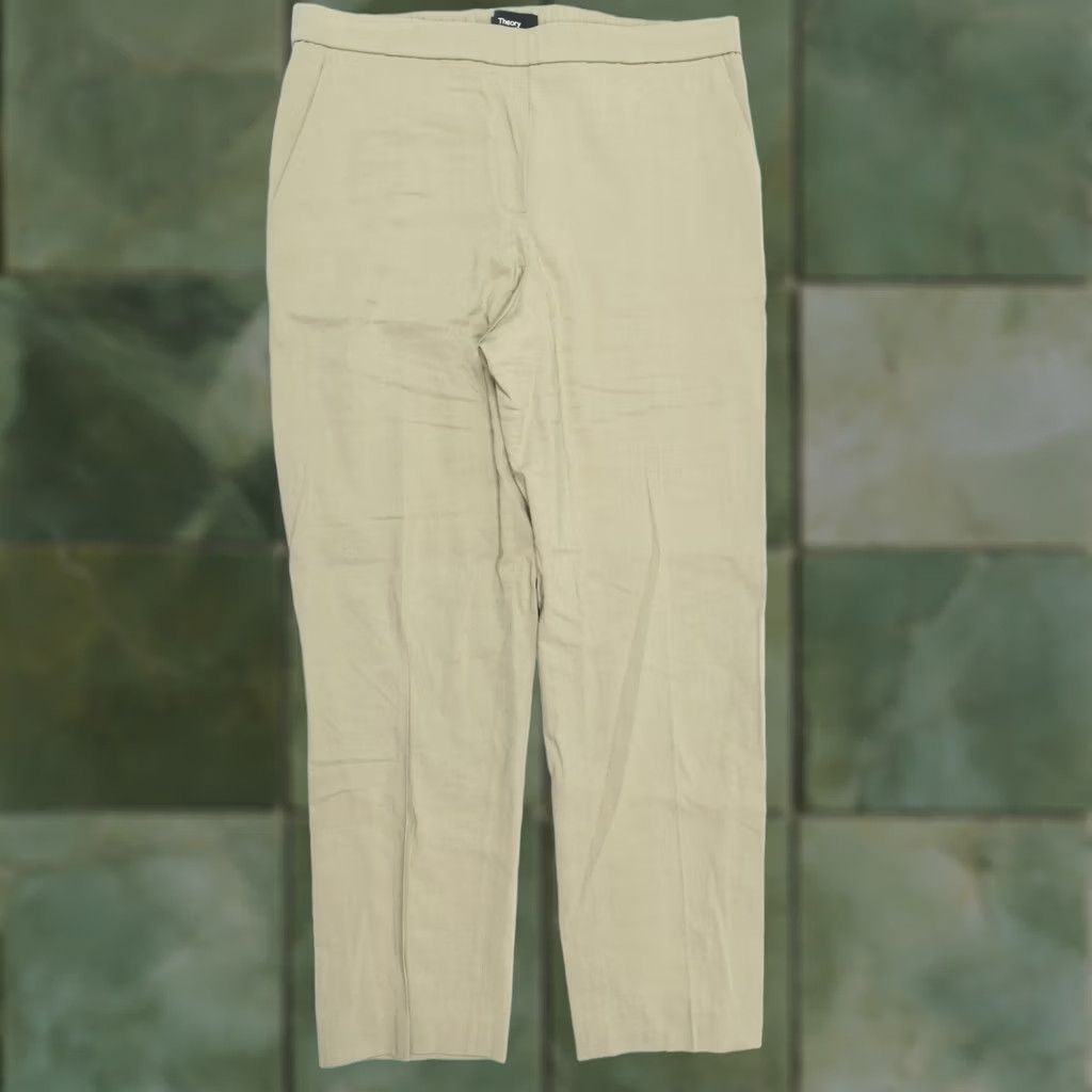 Theory Theory Pants Womens 6 Beige Treeca Pull-On Good Crunch Slim Fit Straight Cropped Size 28" / US 6 / IT 42 - 1 Thumbnail