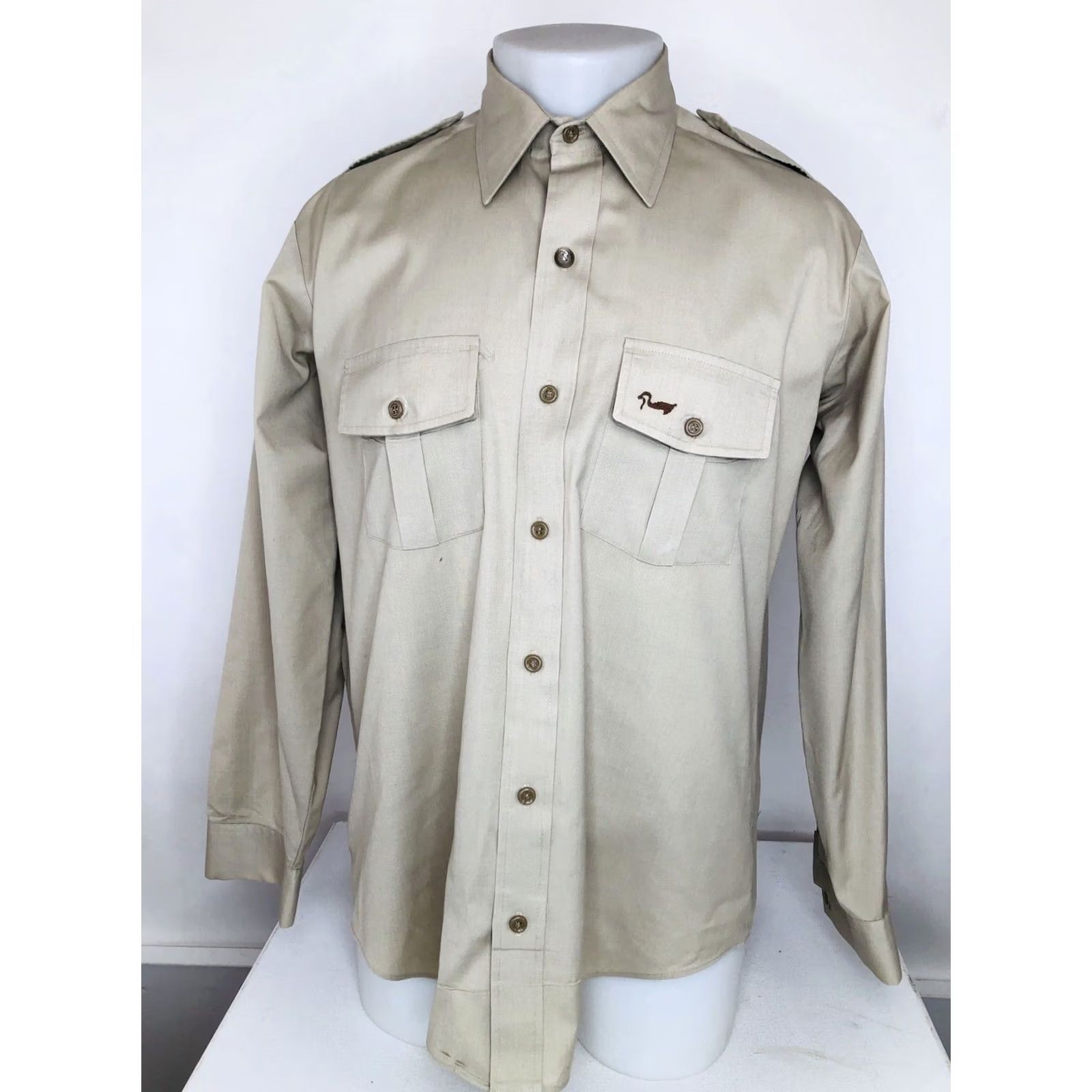 Epaulet VINTAGE DUXBAK Embroidered Duck Hunting Epaulet Mens Lg Shirt Size US L / EU 52-54 / 3 - 2 Thumbnail
