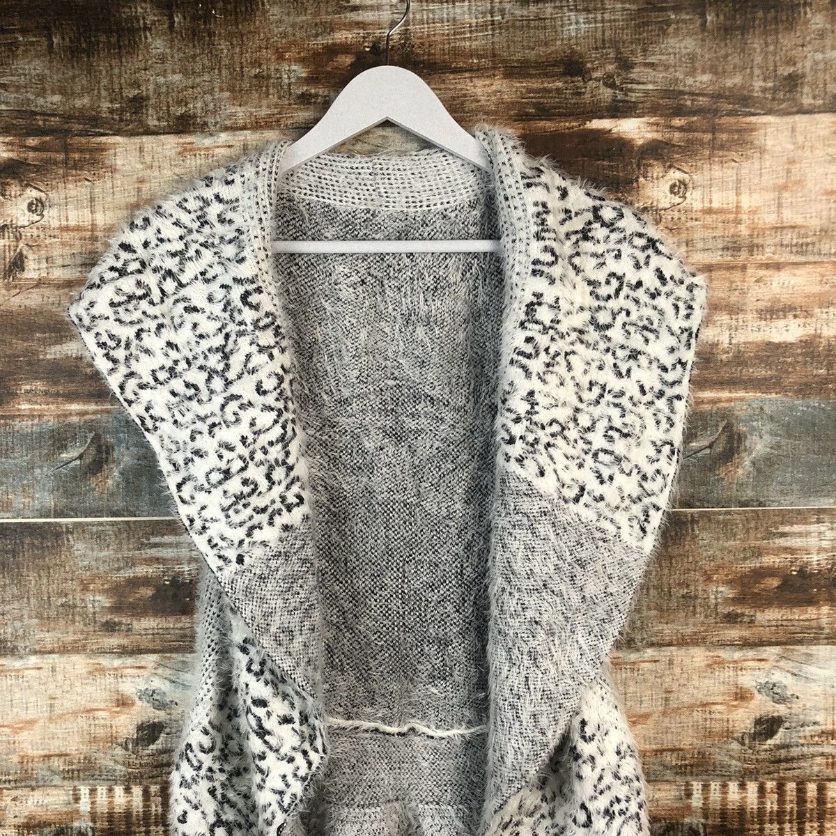 Homespun Knitwear × Japanese Brand DL Todo tiger Gray Knitwear cloak capes #C347 Size US XS / EU 42 / 0 - 3 Thumbnail