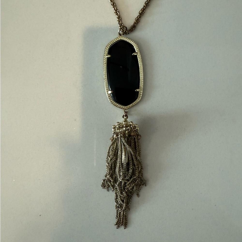 Designer Kendra Scott Rayne Long Black and Gold Tassel Necklace Size ONE SIZE - 5 Thumbnail