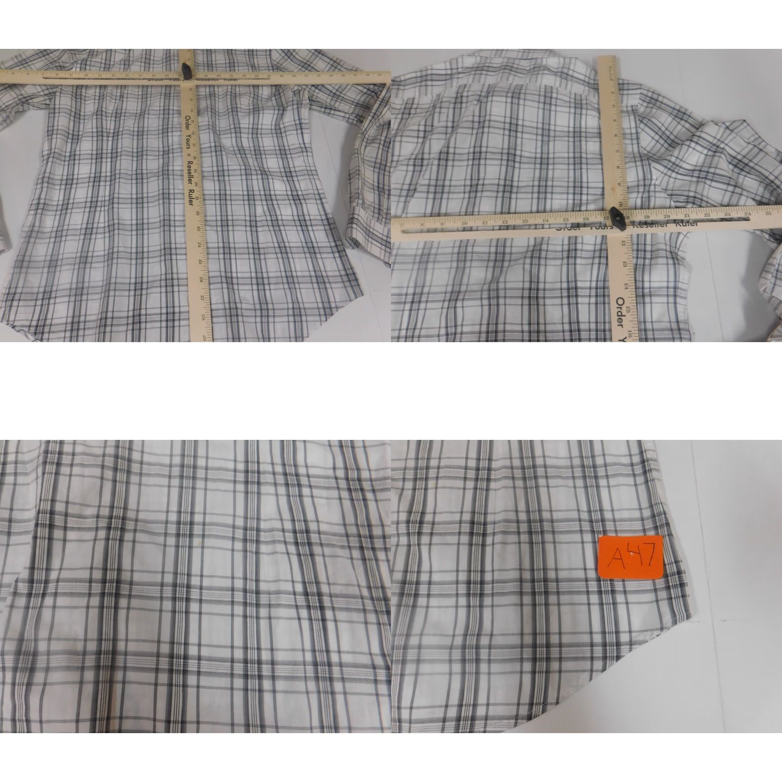 Express Express Mens Shirt Medium gray slim fit plaid Shirt Mens M Gray Plaid Slim Fit Button-Up Collared Long Sleeve Size US M / EU 48-50 / 2 - 8 Thumbnail