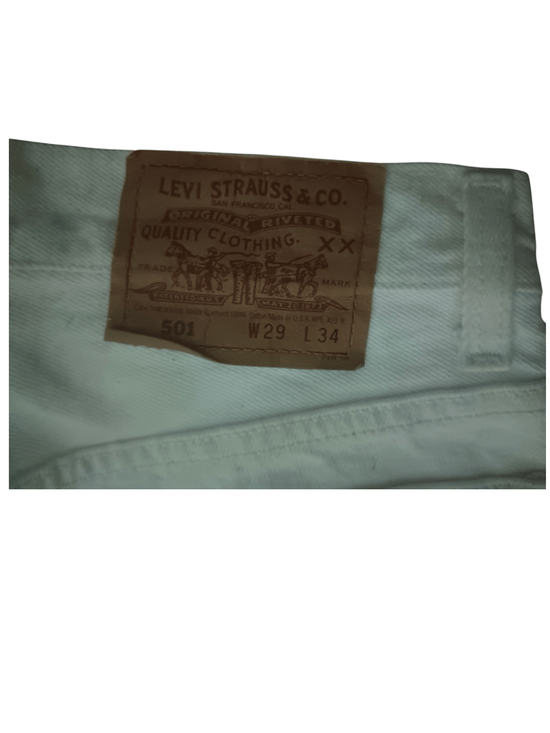 Levi's Vintage Levis Jeans Denim RARE White Colour USA Size US 29 - 4 Thumbnail
