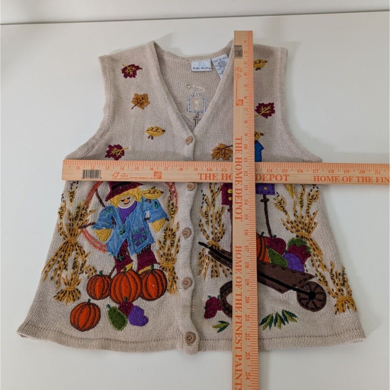 Designer Vintage Fall Scarecrow Sweater Vest Womens Size Small Beige Size S / US 4 / IT 40 - 11 Thumbnail