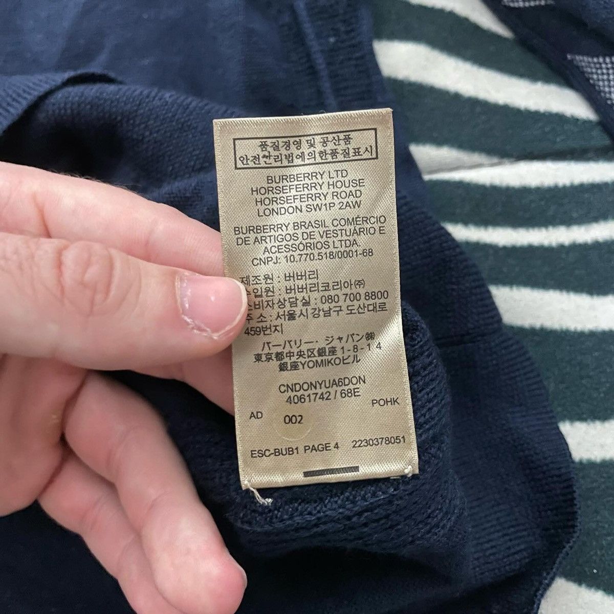 Burberry Burberry Brit Cotton Sweater Jumper Size M Big Print Navy Size US M / EU 48-50 / 2 - 5 Thumbnail