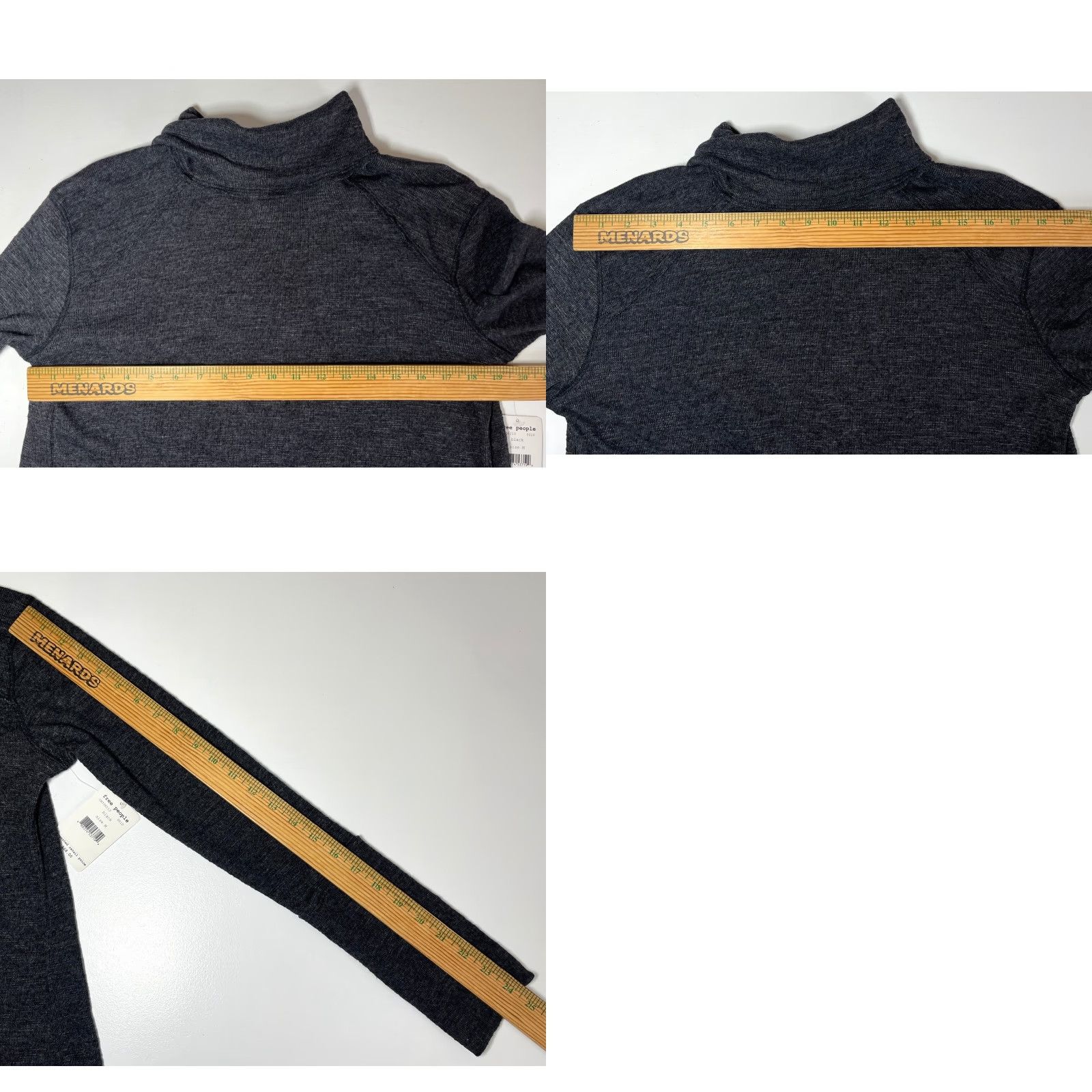 Free People VINTAGE Free People We The Free Turtleneck Top Split Back M Women Black NWT Size M / US 6-8 / IT 42-44 - 10 Thumbnail