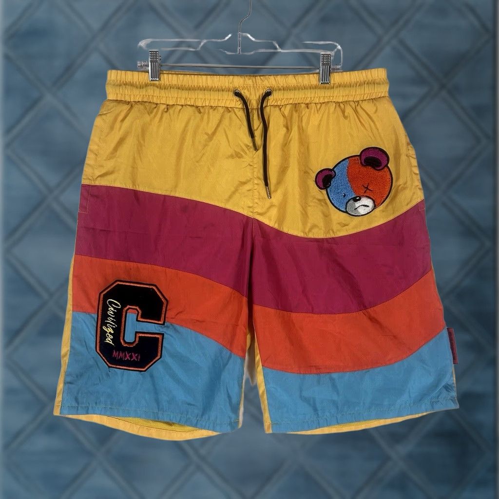 Vintage Civilized Athletic Shorts Mens 2XL Graphic Bear Embroidered Skate Lifestyle Shorts Size US 39 - 1 Thumbnail