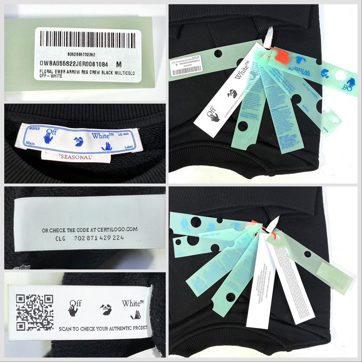 Off-White Off-White Floral Arrow Cotton Crewneck Sweatshirt M Black Size M / US 6-8 / IT 42-44 - 4 Thumbnail