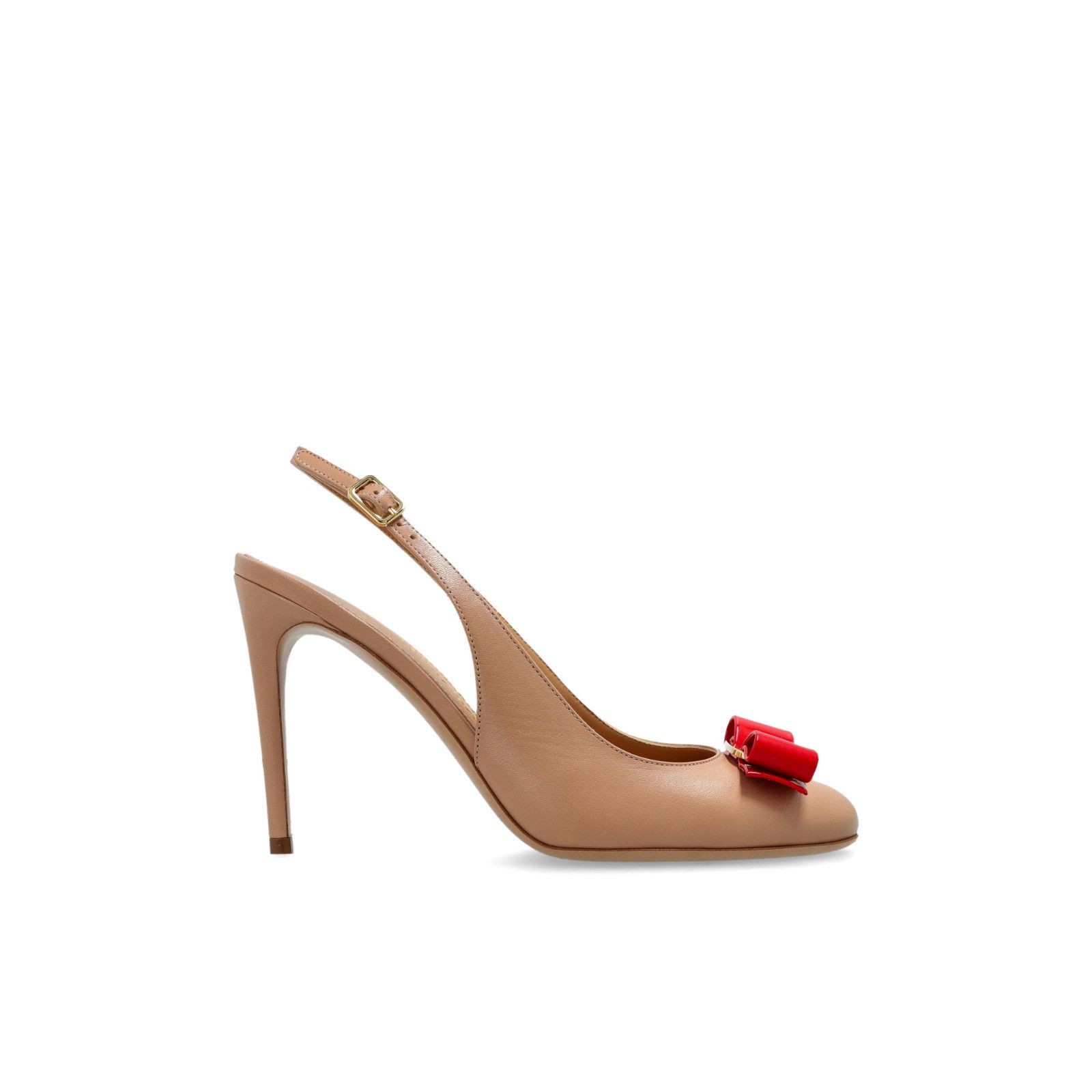 Salvatore Ferragamo Ferragamo Vibily Beige Leather 110Mm Heel Shoes Pumps New & Authen, Women's (Size 9)