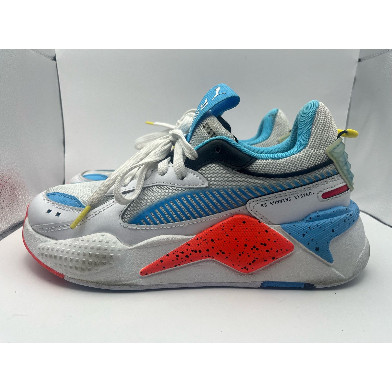 Puma Puma RSX Airbrush Jr White Red Blue Orange Running Shoes 6C Size US 6 / EU 39 - 2 Thumbnail