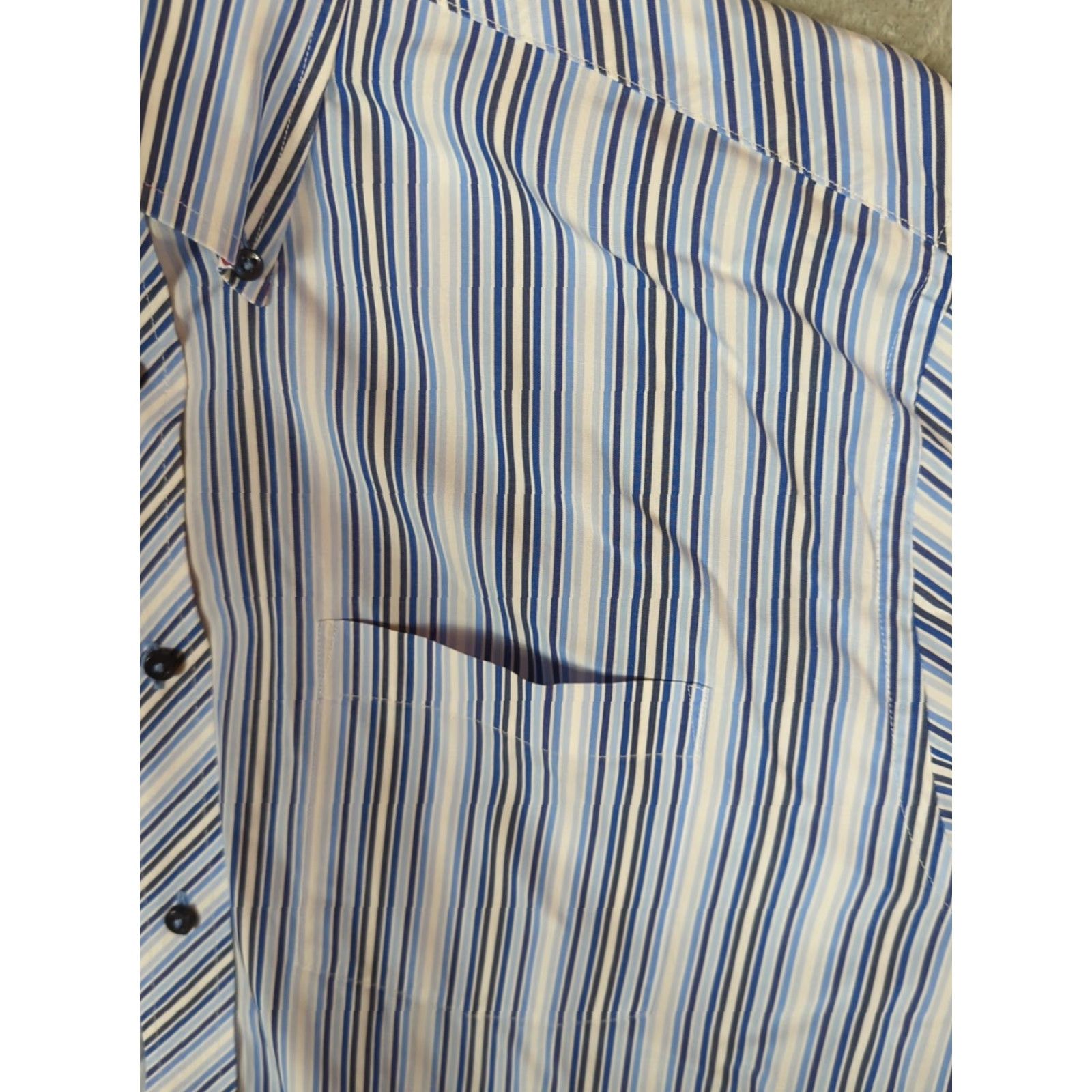Tommy Hilfiger VINTAGE Tommy Hilfiger Shirt Mens 80’s Blue Stripe Button-Down Cotton Long Sleeve M Retro, Casual Mens Size US M / EU 48-50 / 2 - 2 Thumbnail