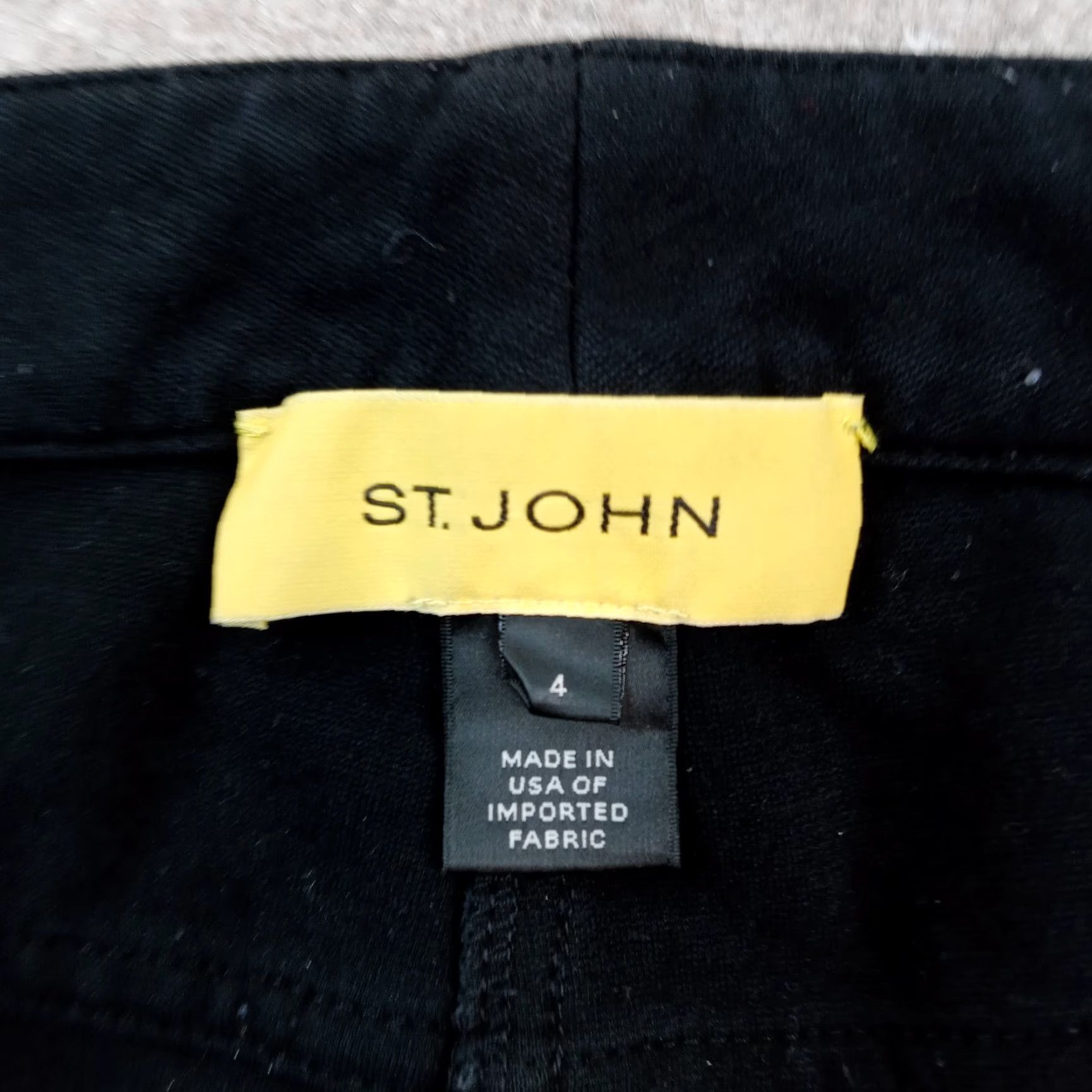 St. John St. John Womens Size 4 Black Stretch Pants Mid Rise Straight Leg Comfort Size 27" / US 4 / IT 40 - 7 Thumbnail