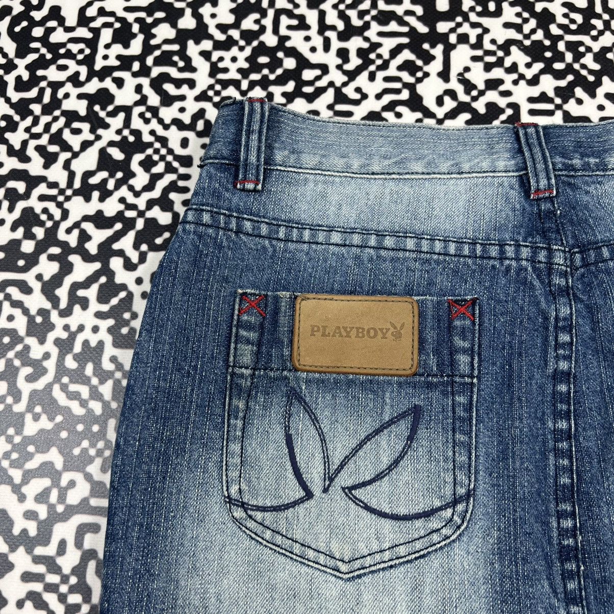 Playboy Vintage Y2K Playboy Sexy Style Denim Japanese Mini Skirt Size 28" / US 6 / IT 42 - 7 Thumbnail