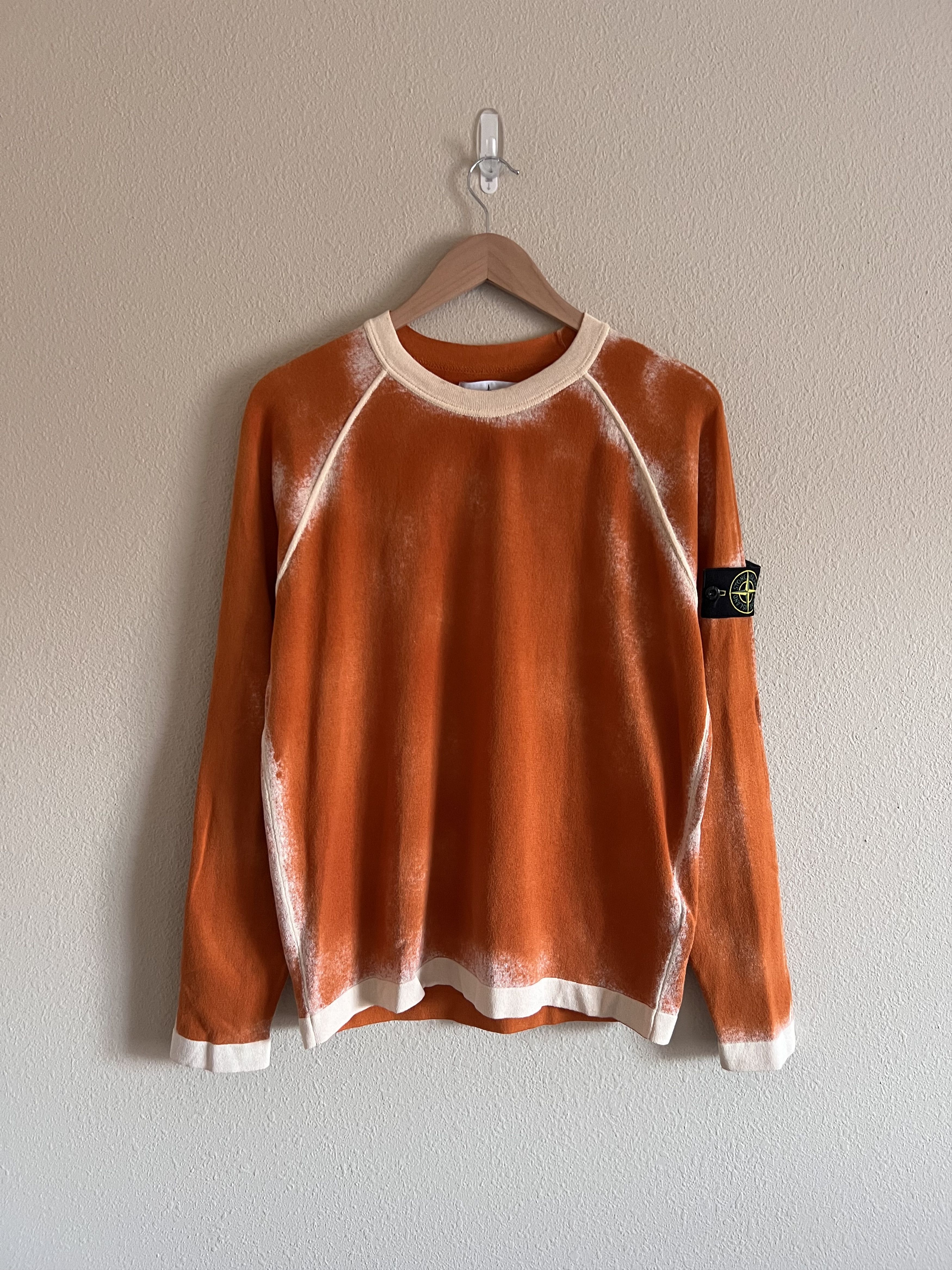 image of Stone Island Airbrush Sweatshirt In Orange 7815525D9, Men's (Size Medium)