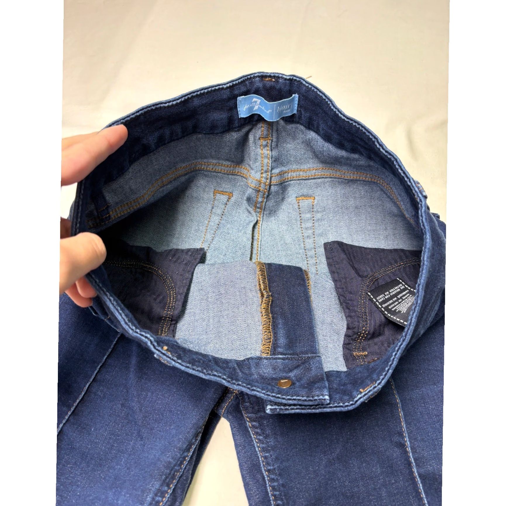 7 For All Mankind 7 For All Mankind Jeans b(air) Denim Front Seam Straight Leg Indigo Blue 29x27 Womens Jeans Size 29" - 4 Thumbnail