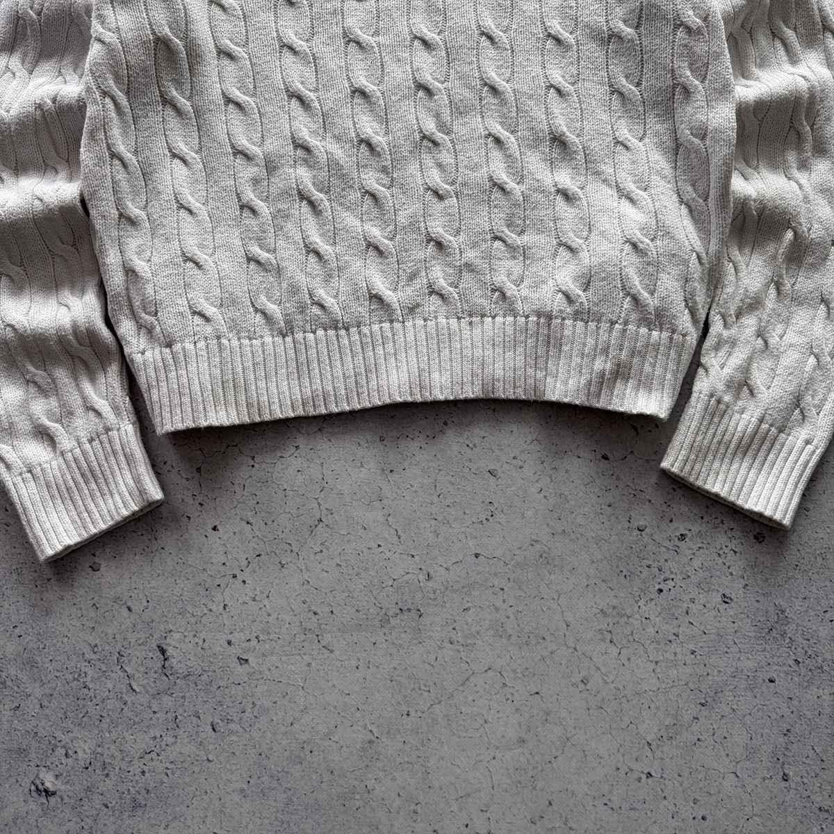 Polo Ralph Lauren Polo Ralph Lauren White Cabble Knit Sweater Casual Vintage Size US L / EU 52-54 / 3 - 8 Thumbnail