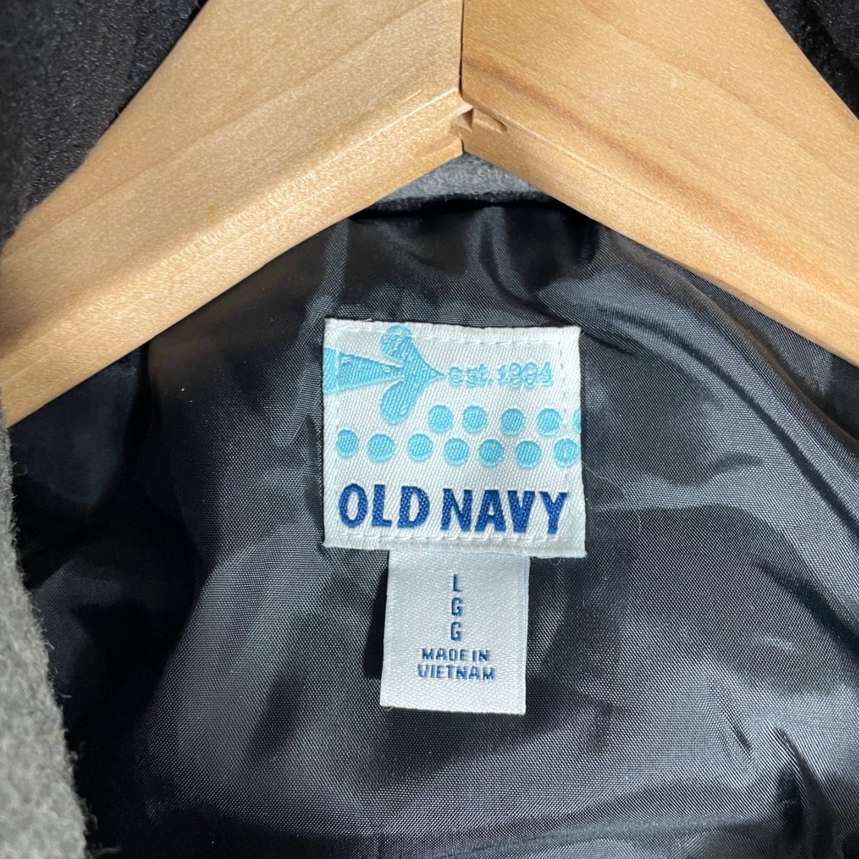 Old Navy Old Navy Wool Peacoat Womens Large Grey Hooded Double Breasted Winter Jacket Y2K Size L / US 10 / IT 46 - 2 Thumbnail
