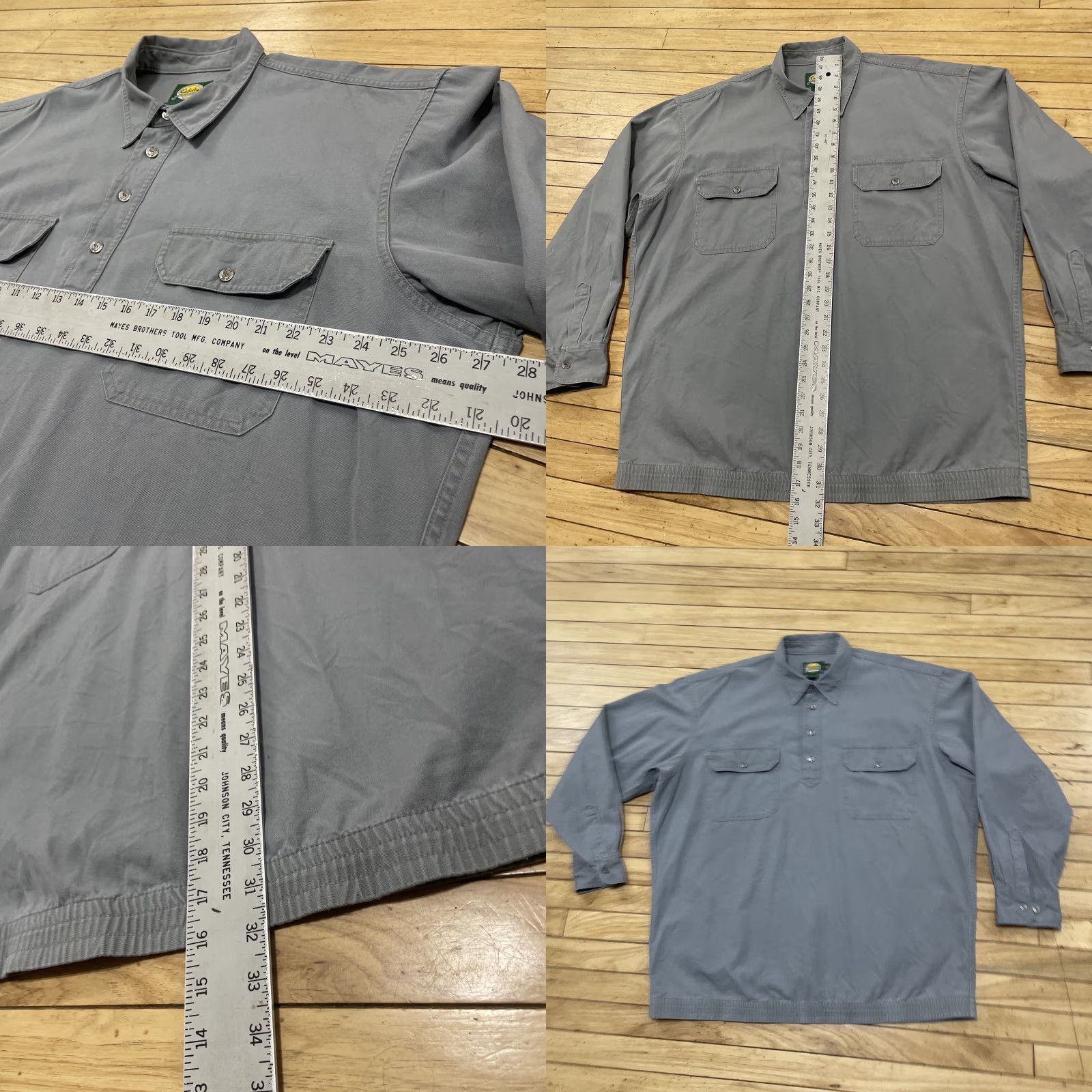 Vintage VINTAGE Cabela's Button-Up Shirt Men XL Regular Gray Twill Quarter Button Hunting Shirt Size US XL / EU 56 / 4 - 8 Thumbnail