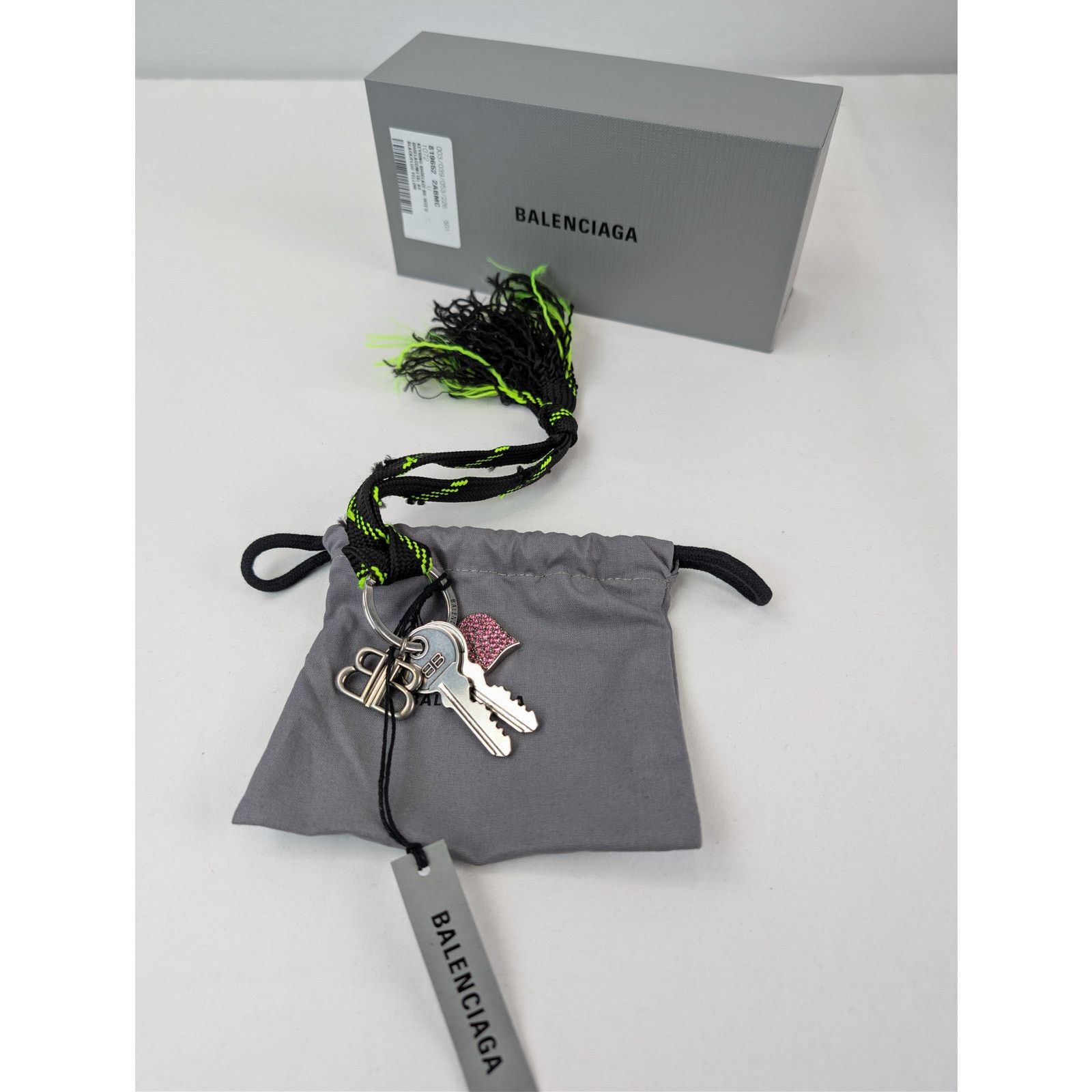 Balenciaga o1rshd1 Q:2 / Size: OS / BB Shoelace Keyring in Black Size ONE SIZE - 11 Thumbnail