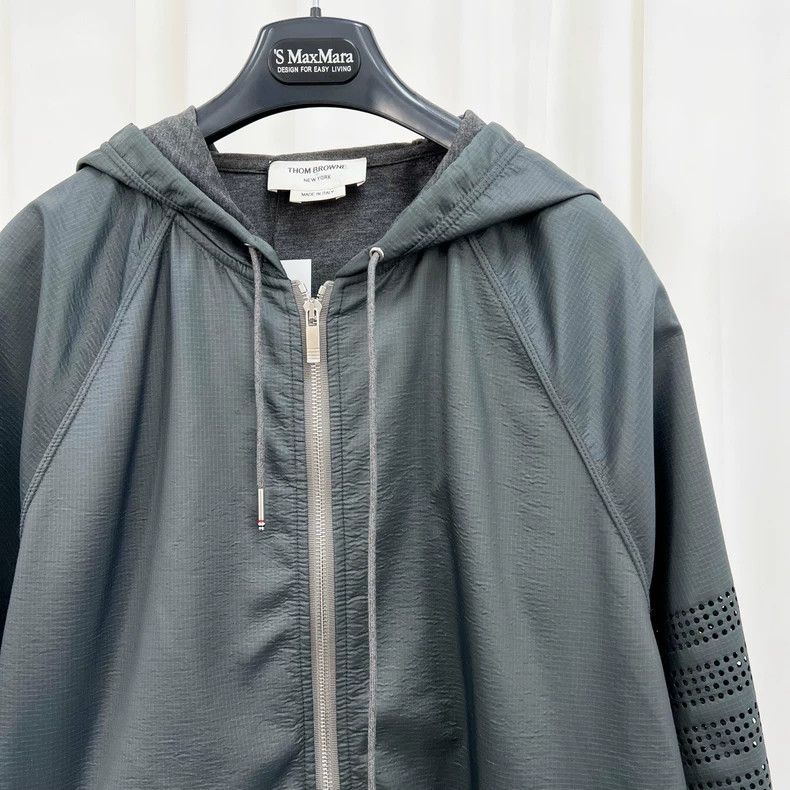 Thom Browne Thom Browne size2 Cut-out four-bar zipper jacket Size US M / EU 48-50 / 2 - 3 Thumbnail