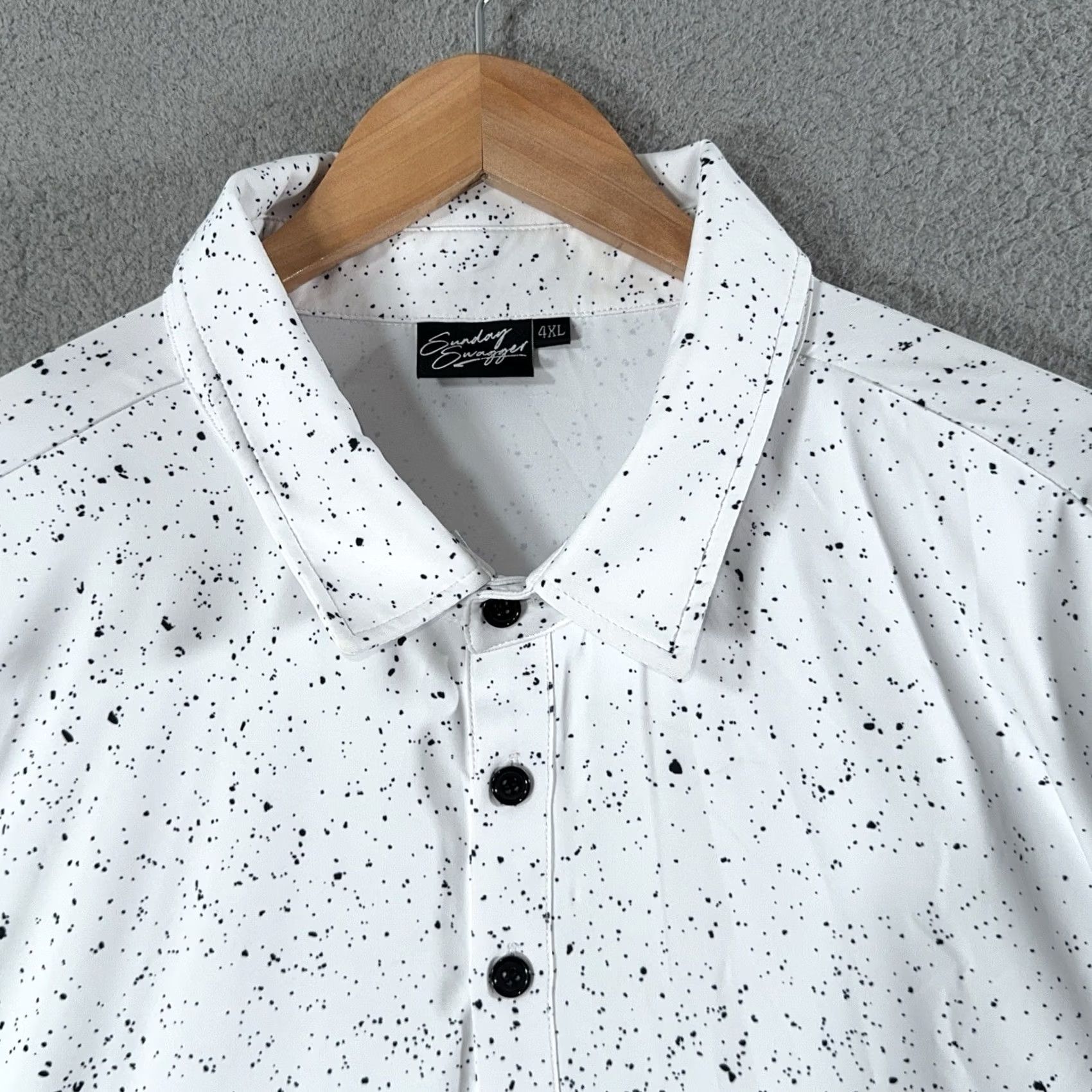 Vintage Swagger Sunday Swagger Golf Polo Mens 4XL Dawn Ink Splatter Performance AOP Print Shirt Polo Shirt All Over Print Golf Signature Polo Mens 4XL White Size US XXL / EU 58 / 5 - 2 Thumbnail