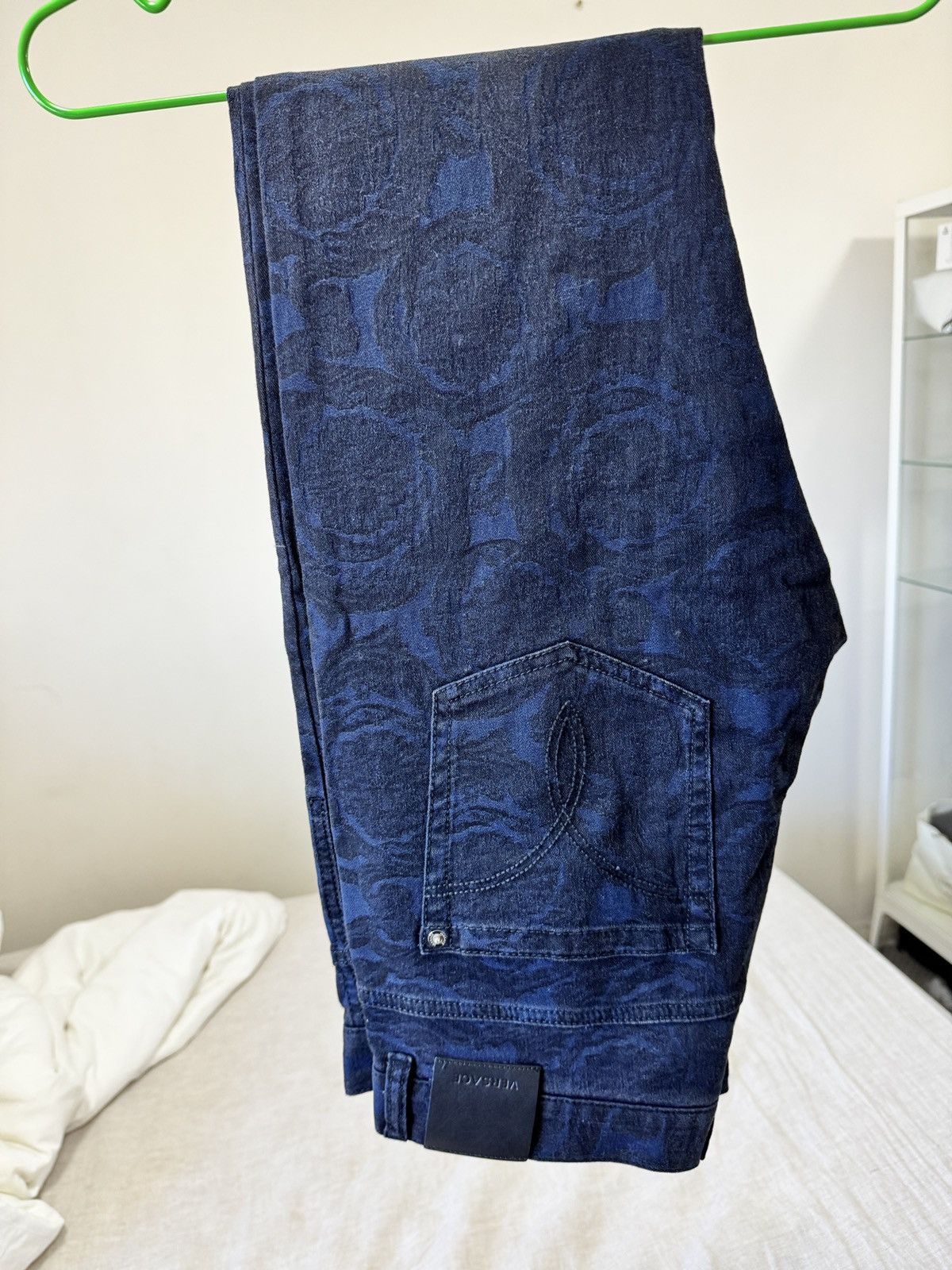 Versace Baroque Jeans Cody Fit Dark Navy blue Medusa Print Slim Size US 31 - 11 Thumbnail