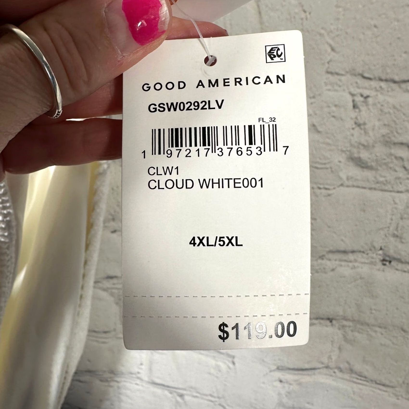 Good American Good American Always Fits Monokini Cloud White Cutout Swimsuit 4XL Designer Women Size ONE SIZE - 4 Thumbnail