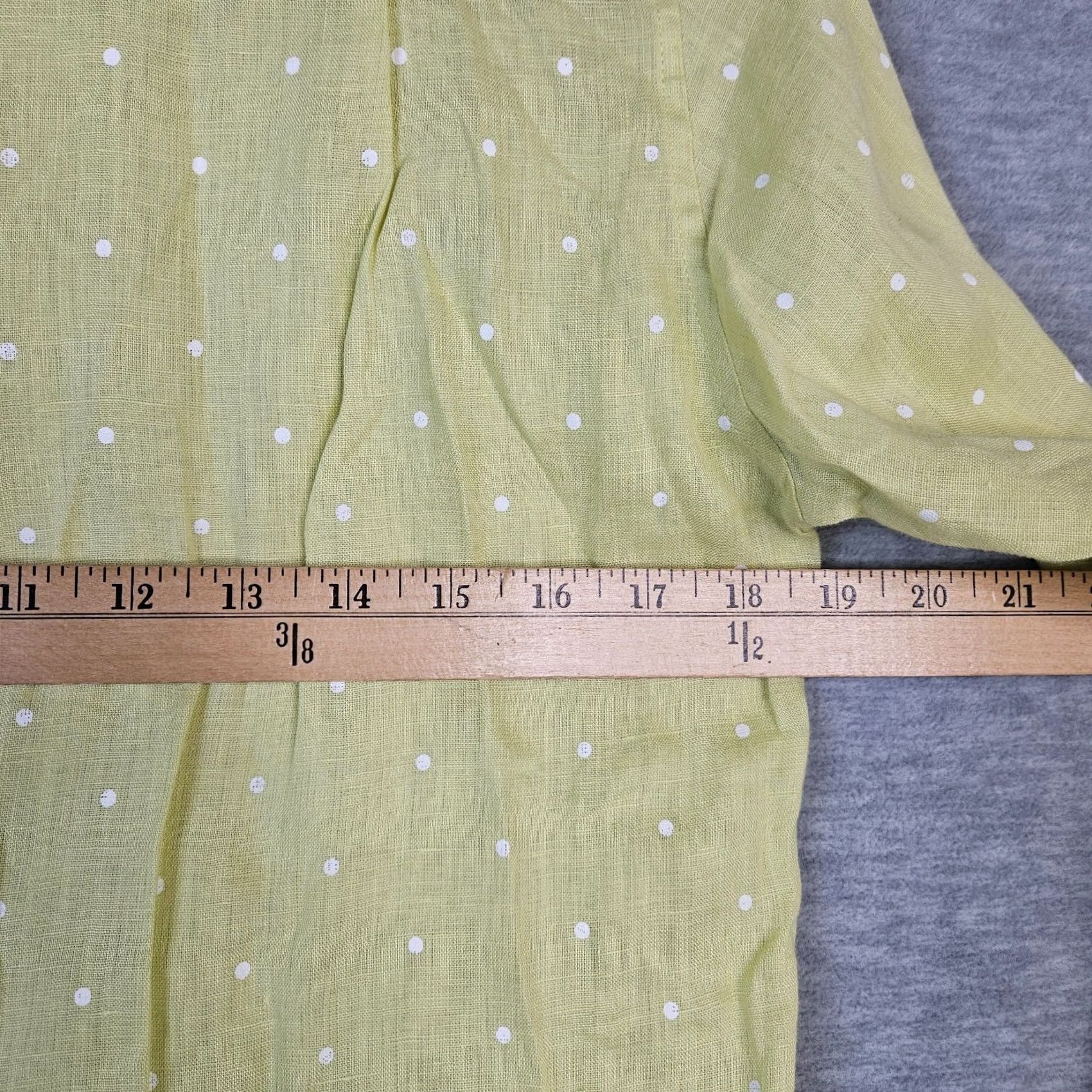 Uniqlo Uniqlo Shirt Button-Up Linen Yellow White Polka Dot Size S Regular Womens Classic Button-Up Shirt Womens Size S / US 4 / IT 40 - 3 Thumbnail