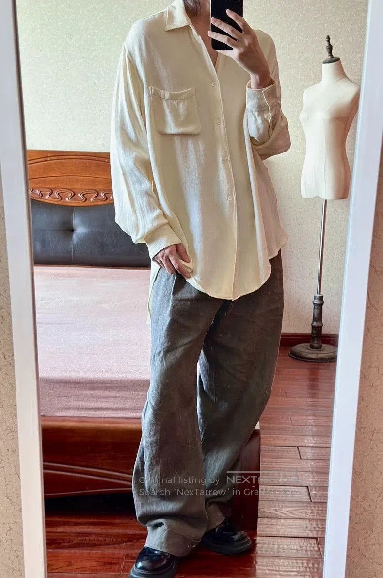 Yohji Yamamoto Yohji Yamamoto 95AW Silk Shirt. Size US M / EU 48-50 / 2 - 9 Thumbnail
