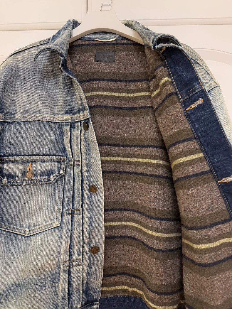 Saint Laurent Paris Saint laurent paris Do the old damage to the denim jacket 2 Size US XL / EU 56 / 4 - 4 Thumbnail