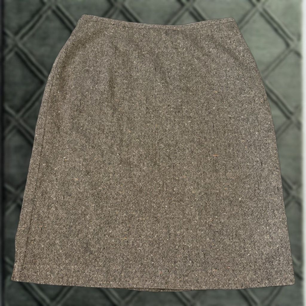 Vintage VINTAGE Bianca Nygard Skirt A-Line Midi Wool Tweed Brown 10 Women Lined Mid Rise Size 32" / US 10 / IT 46 - 1 Thumbnail