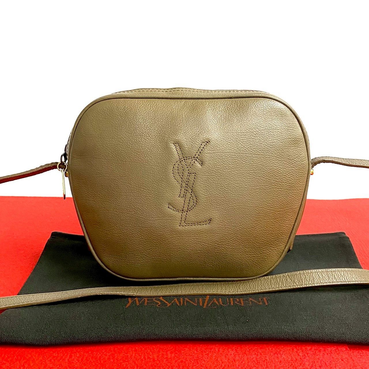 YVES YVES Saint Laurent Leather Shoulder Bag Leather Shoulder Bag in Brown, Women's