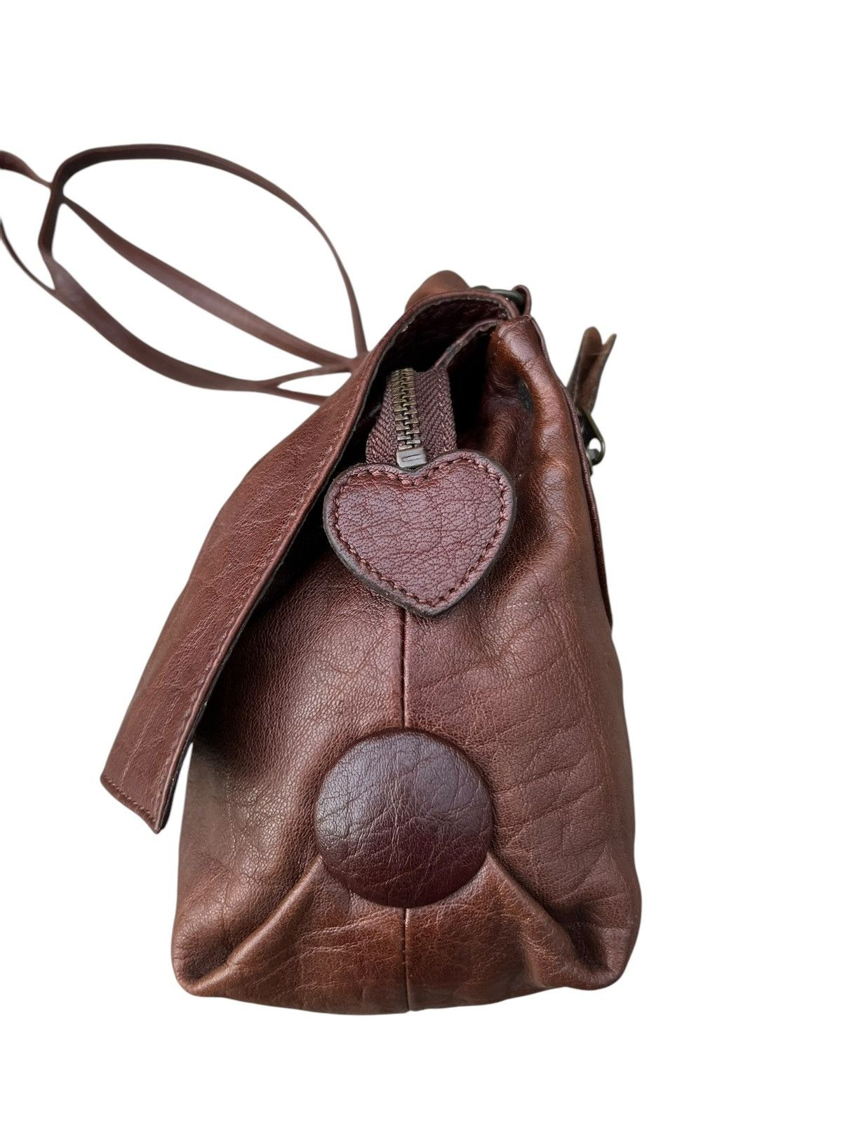 Leather Vintage IBIZA Japan Faded Patina Leather Mini Bag Size ONE SIZE - 12 Thumbnail