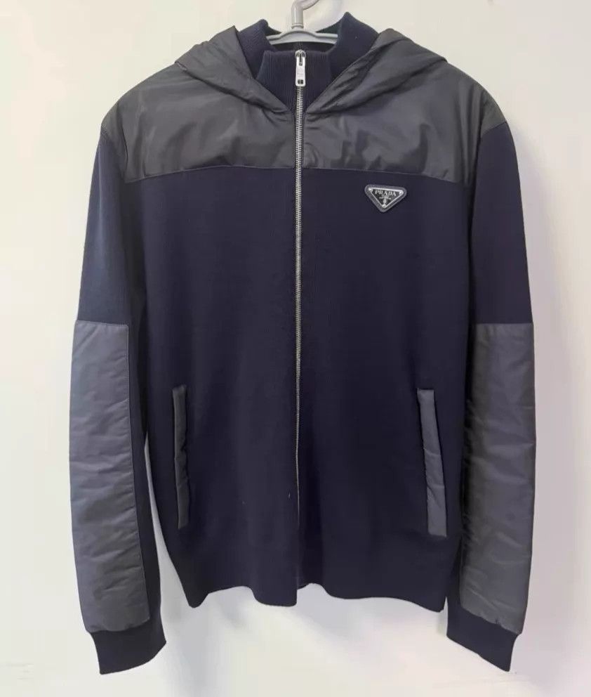 Prada Prada Triangle Logo Nylon Knit Paneled Zip 48 Size US M / EU 48-50 / 2 - 1 Thumbnail