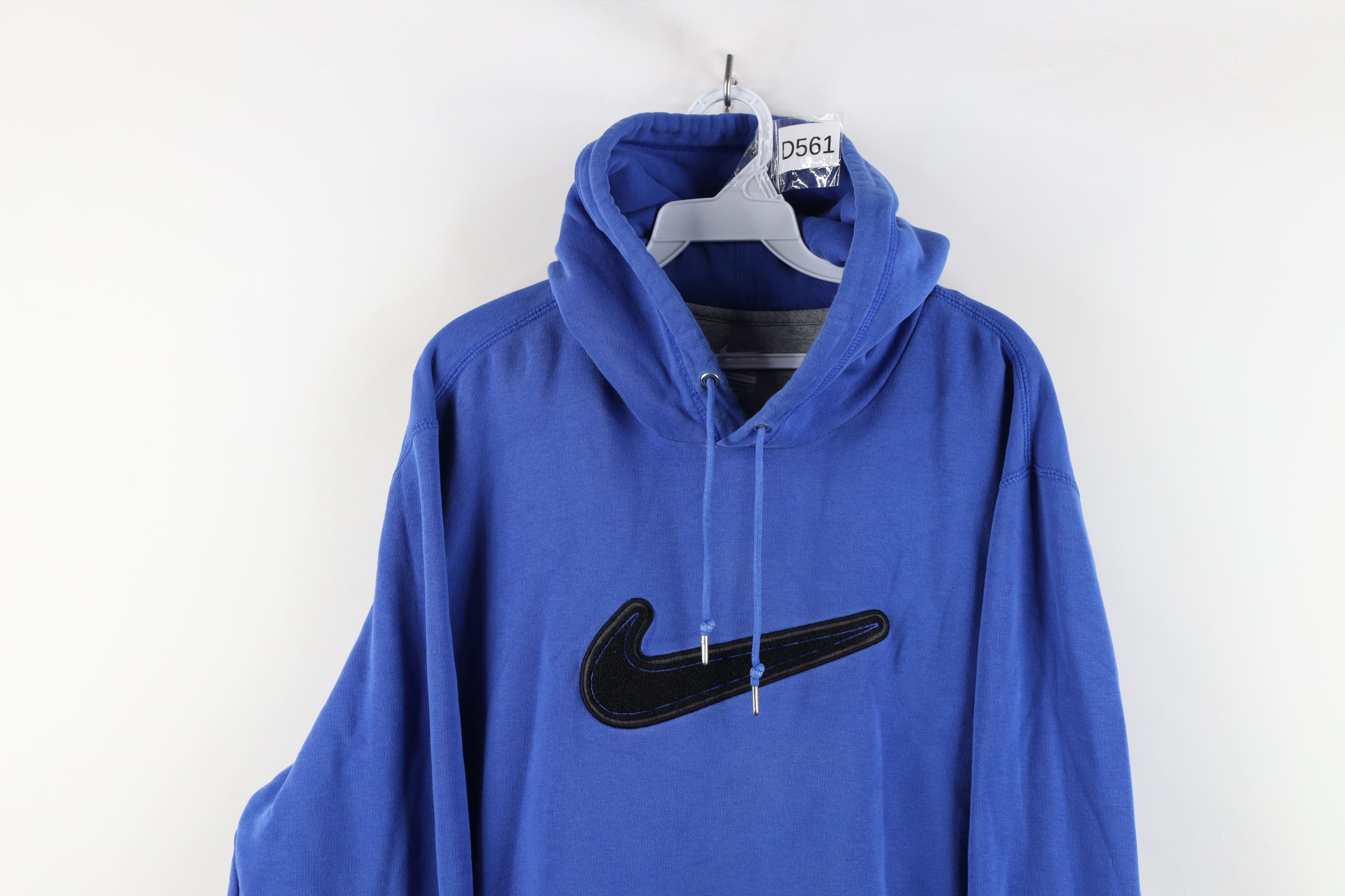 Nike × Vintage Vintage Nike Scott Center Swoosh Felt Patch Hoodie Blue Size US XL / EU 56 / 4 - 2 Thumbnail