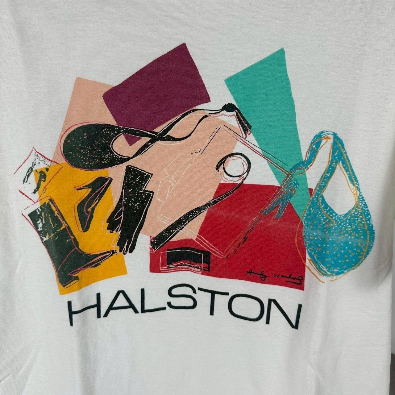 Vintage Vintage 80s Halston Andy Warhol Artwork L T-shirt Size US L / EU 52-54 / 3 - 4 Thumbnail