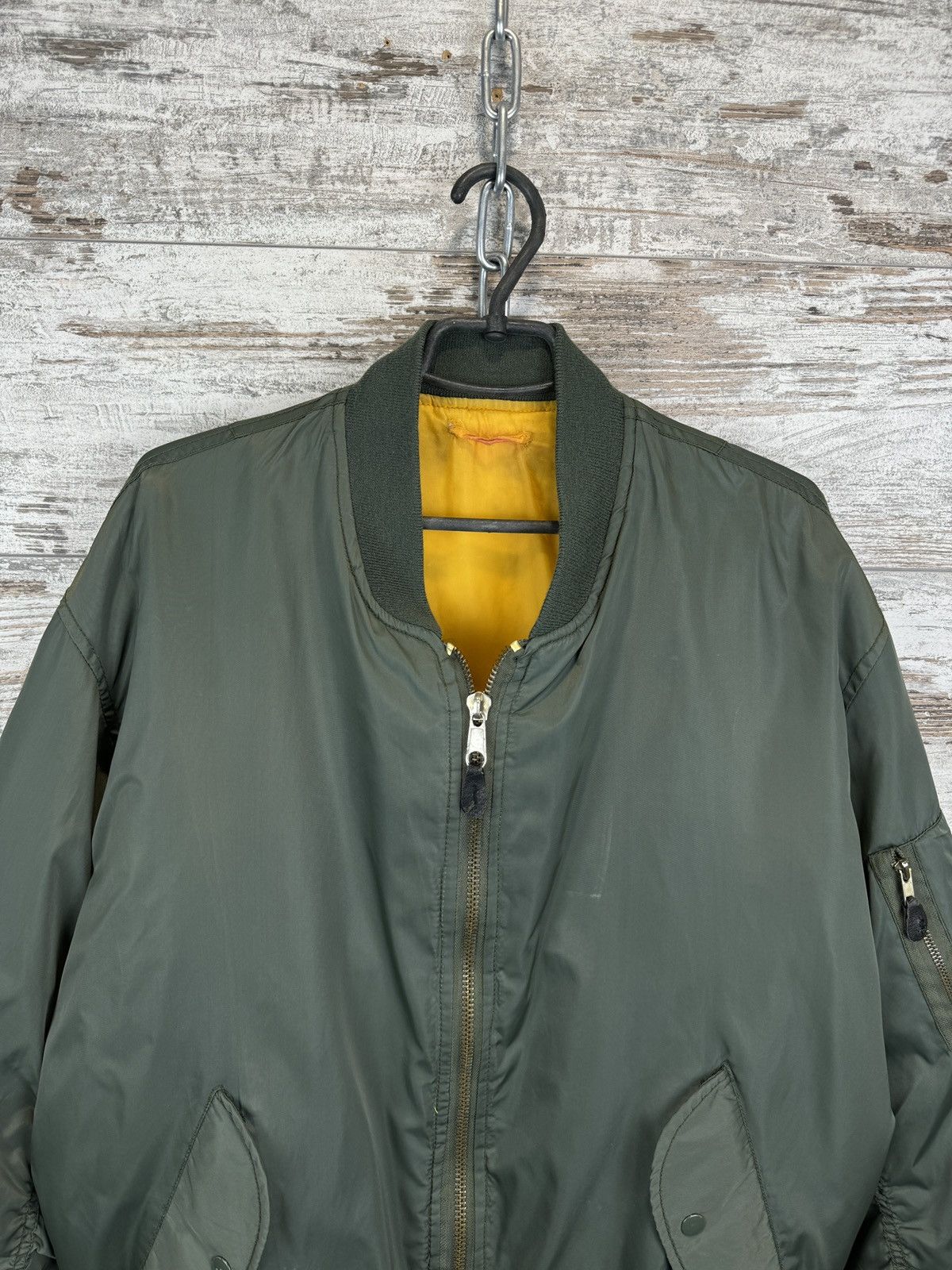 Mens Ma1 Flyer Vintage Nylon Bomber Jacket Boxy Fit Oversize