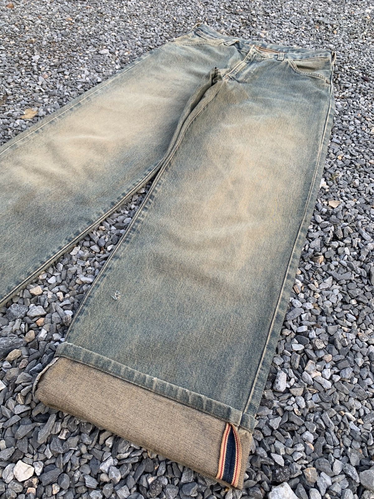 Kapital VINTAGE WRANGLER SELVEDGE BAGGY RUSTY DISTRESSED DENIM Size US 30 / EU 46 - 3 Thumbnail