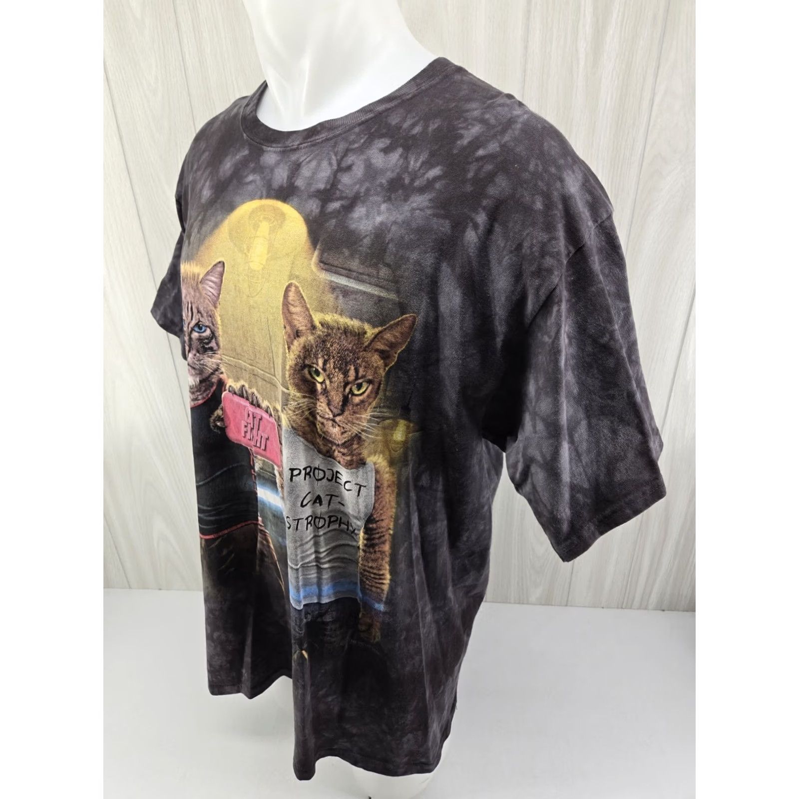 The Mountain Funny Cat Fight Club T Shirt Soap Logo Graphic Gray Men's XL Size US XL / EU 56 / 4 - 5 Thumbnail