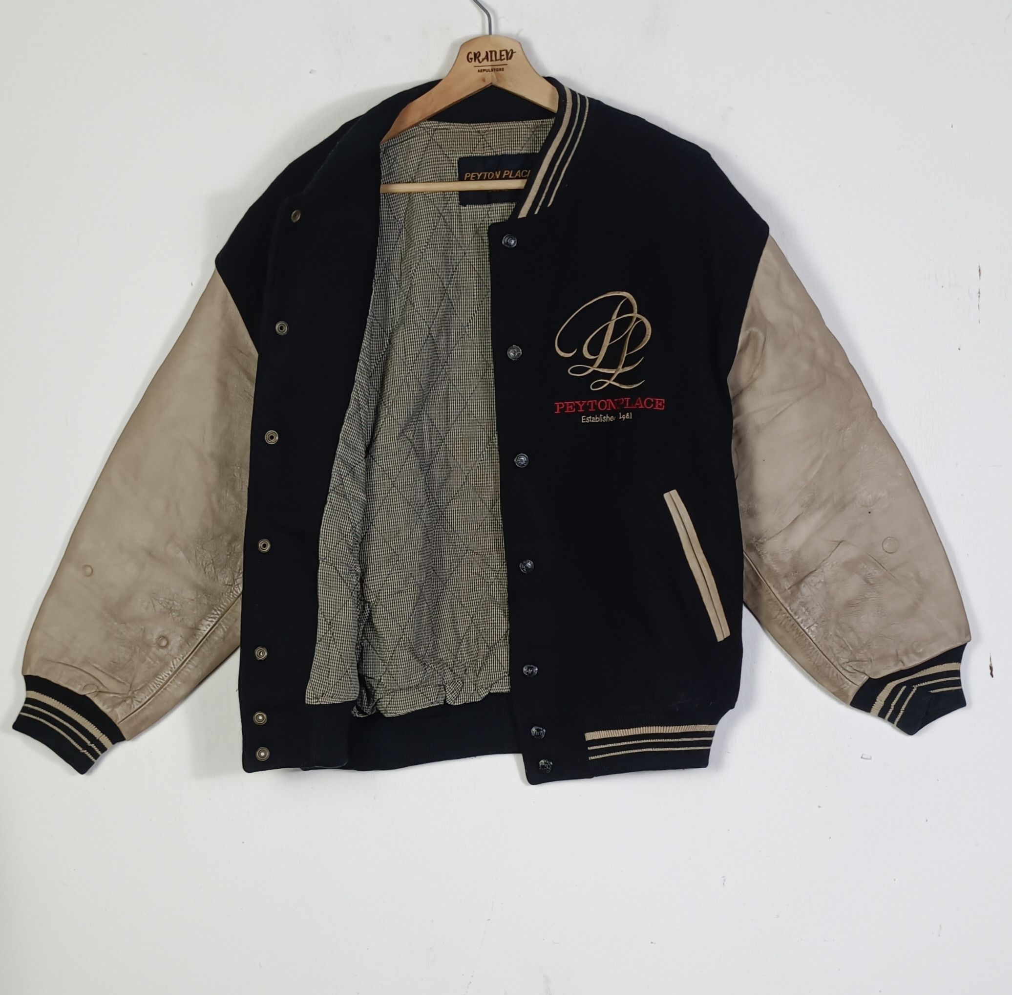PPFM Vintage Peyton Place Race Varsity Jacket Size US XL / EU 56 / 4 - 3 Thumbnail