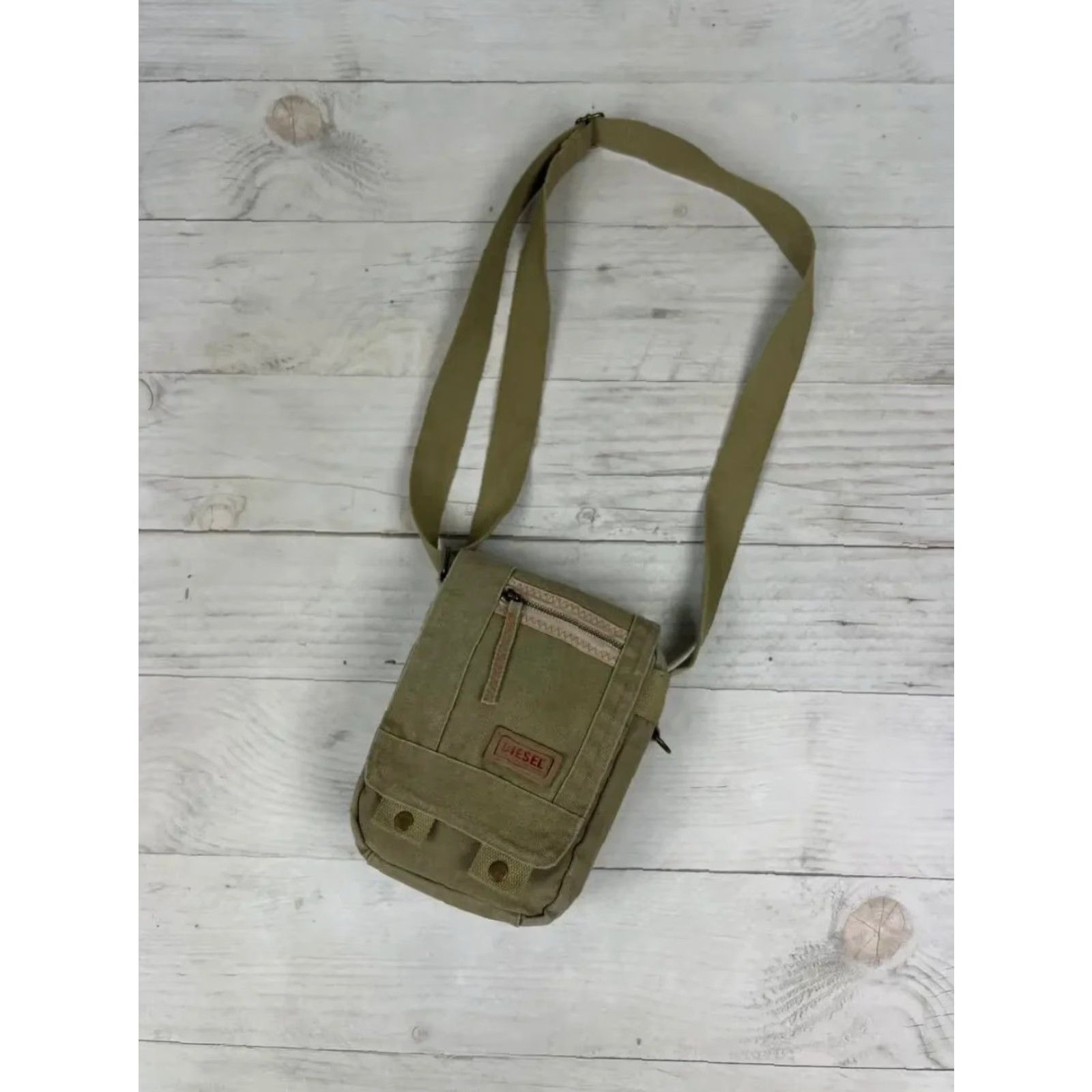 Diesel VINTAGE Diesel Messenger Shoulders Bag 90s Men Beige Canvas Nylon Shoulder Bag Medium 90s Mens Size ONE SIZE - 2 Thumbnail