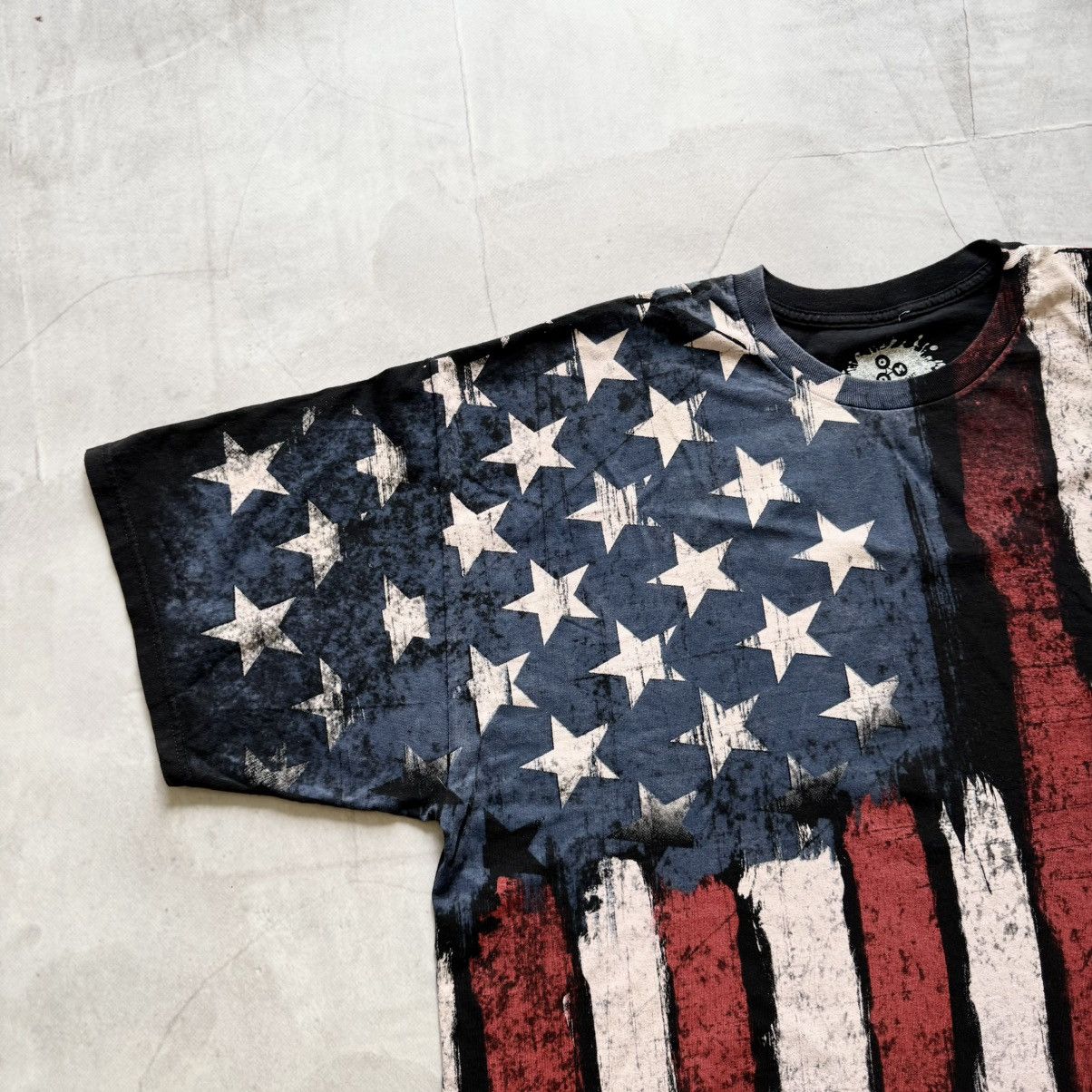 Hysteric Glamour × Undercover 00s USA Y2K Flag Chrome Style All Over Print T Shirt Size US XXL / EU 58 / 5 - 3 Thumbnail