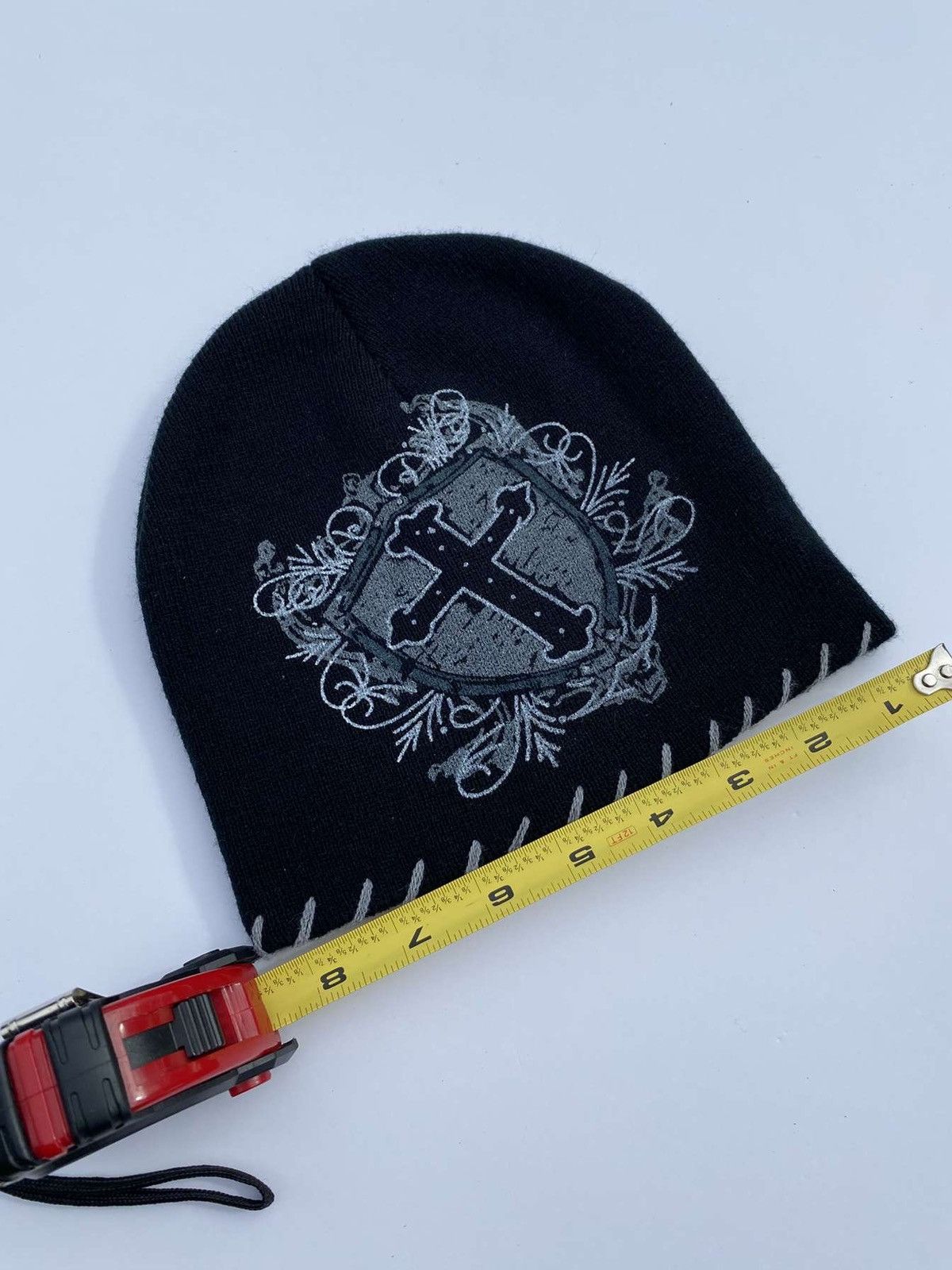 Other Y2K style beanie with cross and stitching #skater #Y2K Size ONE SIZE - 3 Thumbnail