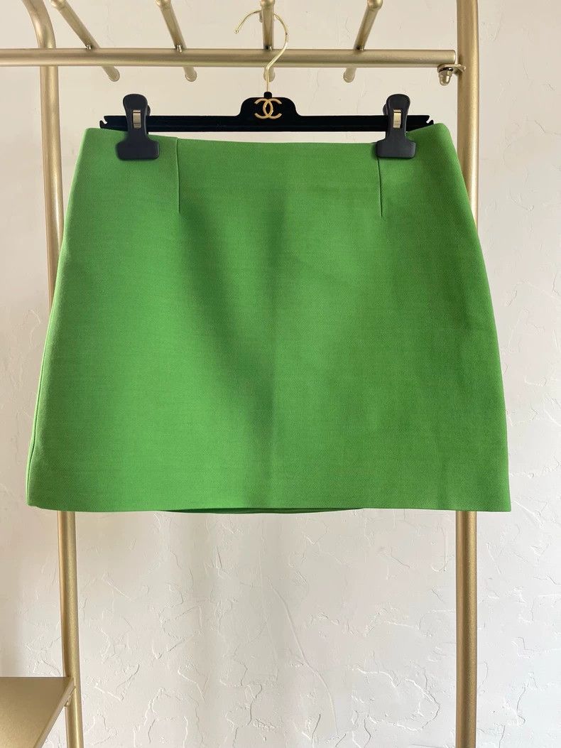 Dior Dior Green silk cotton skirt Size 26" / US 2 / IT 38 - 1 Thumbnail
